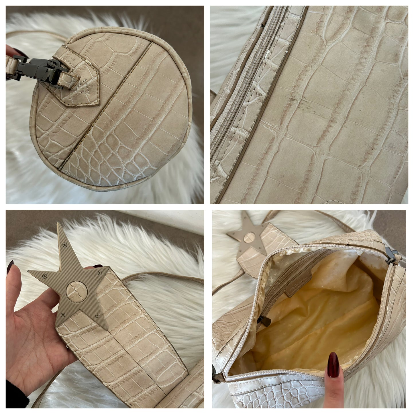 Borsa Thierry Mugler in similpelle di coccodrillo con portafoglio