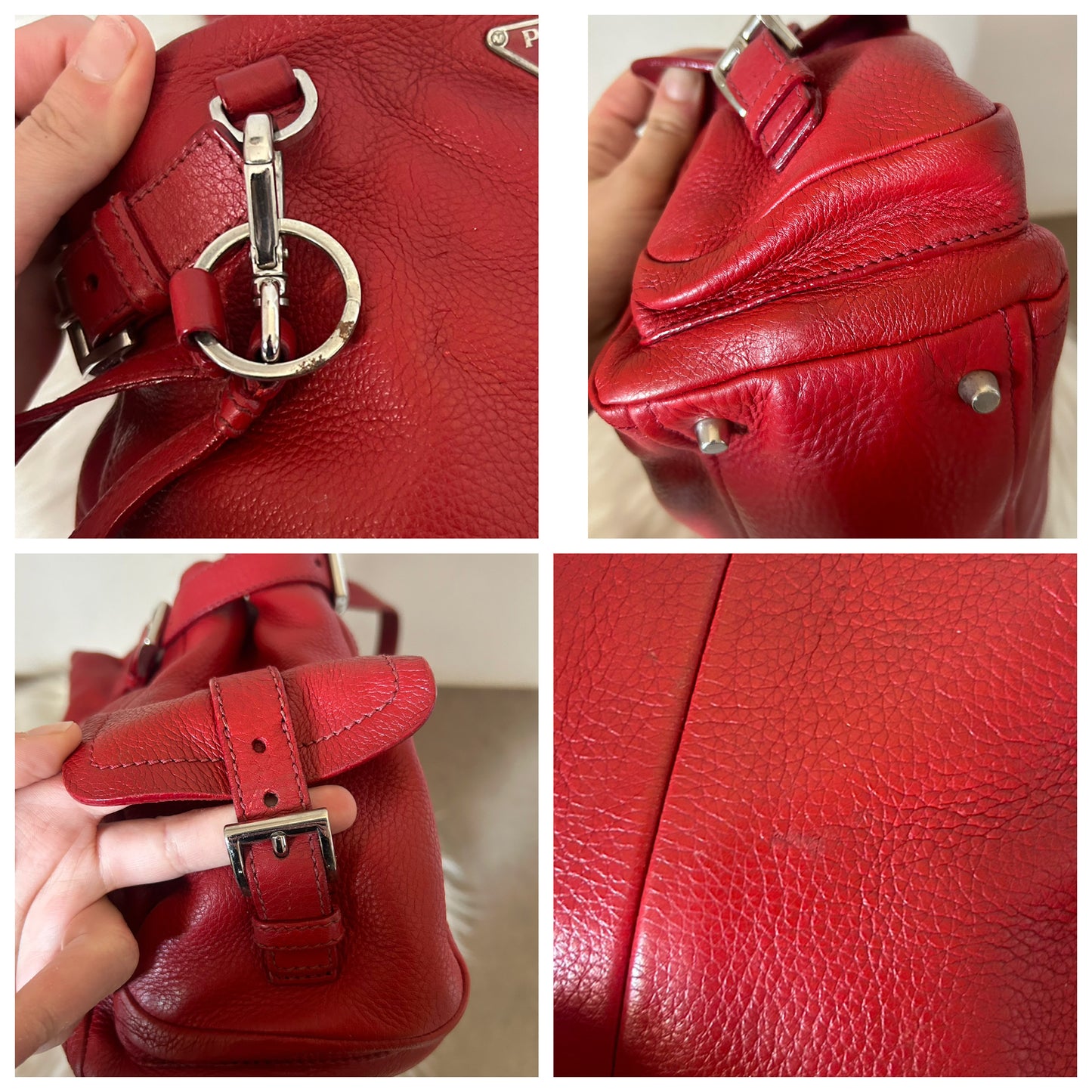 Prada tote Cargo in pelle rossa