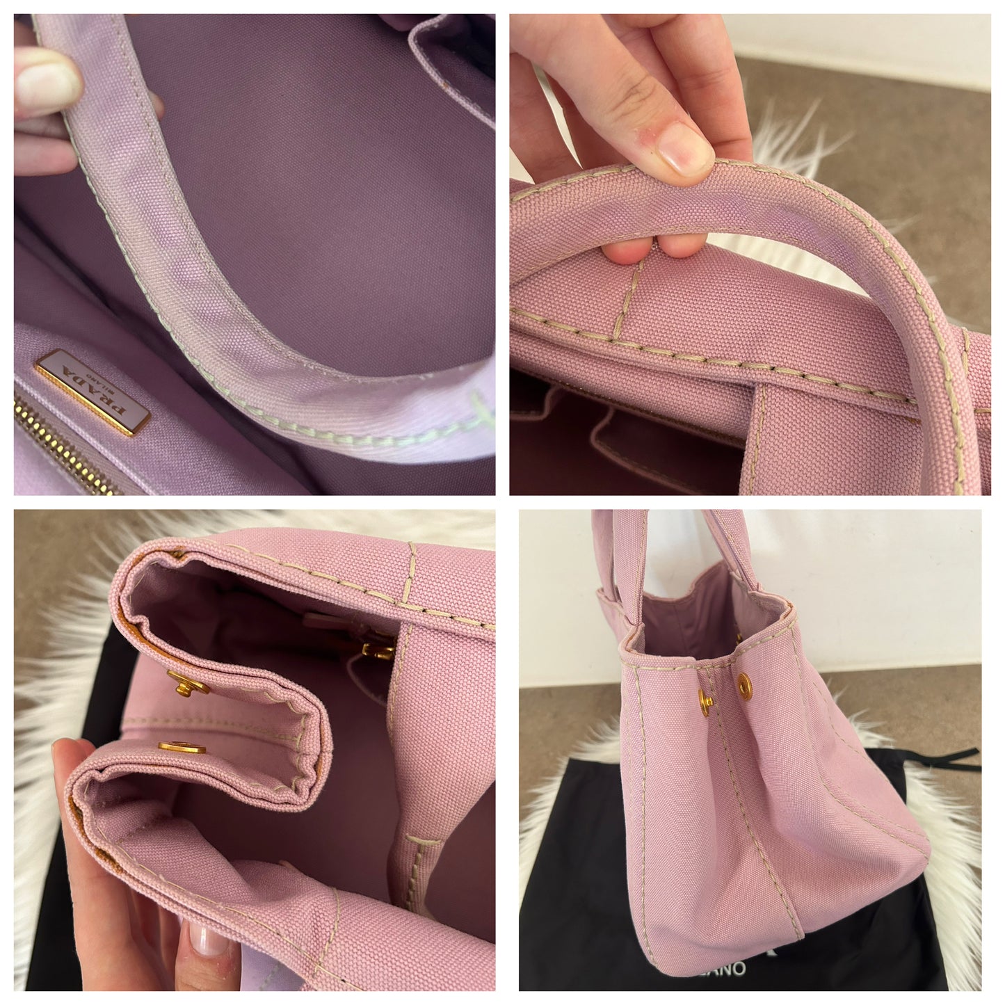 Prada Shopping in canapa color confetto