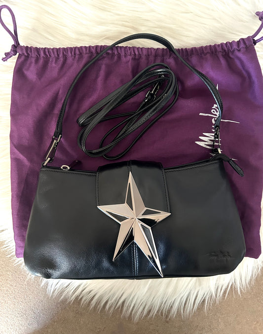 Baguette Thierry Mugler in pelle nera