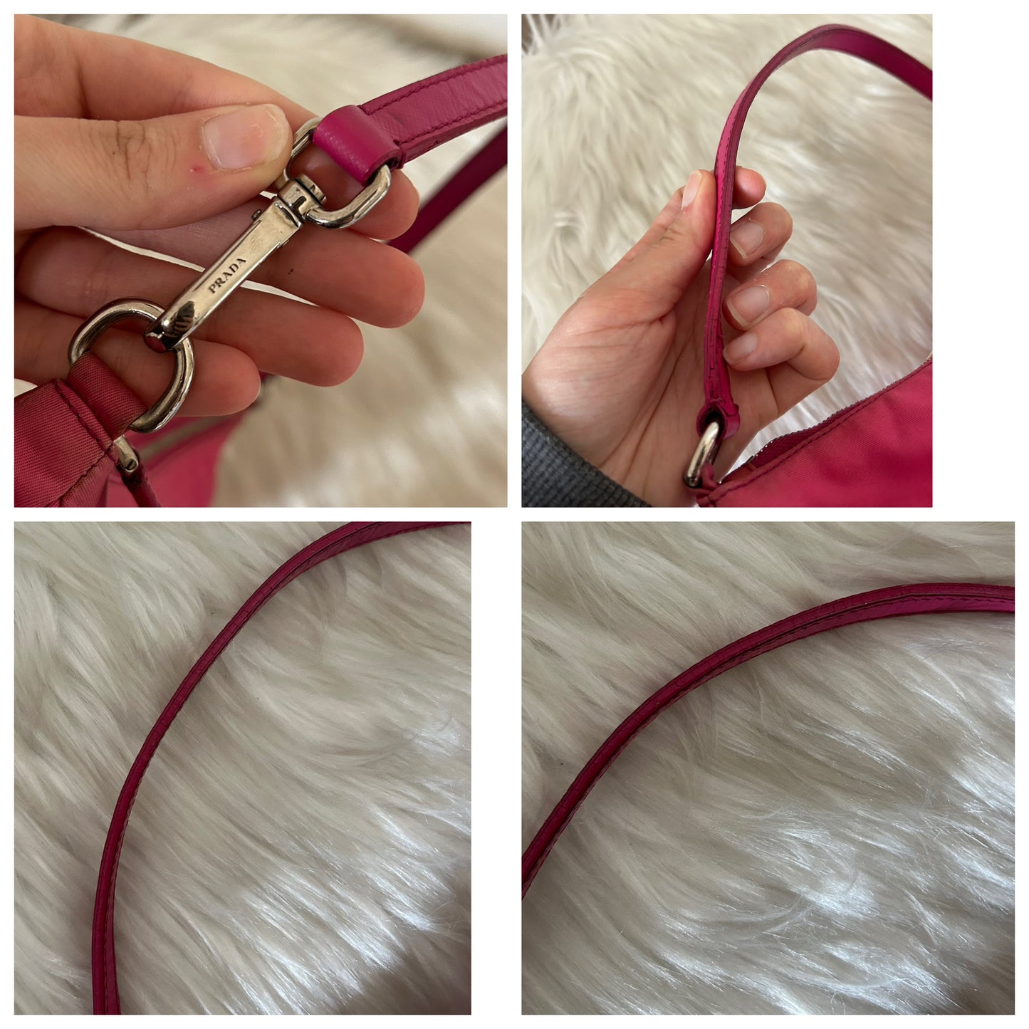 Prada baguette rosa in nylon