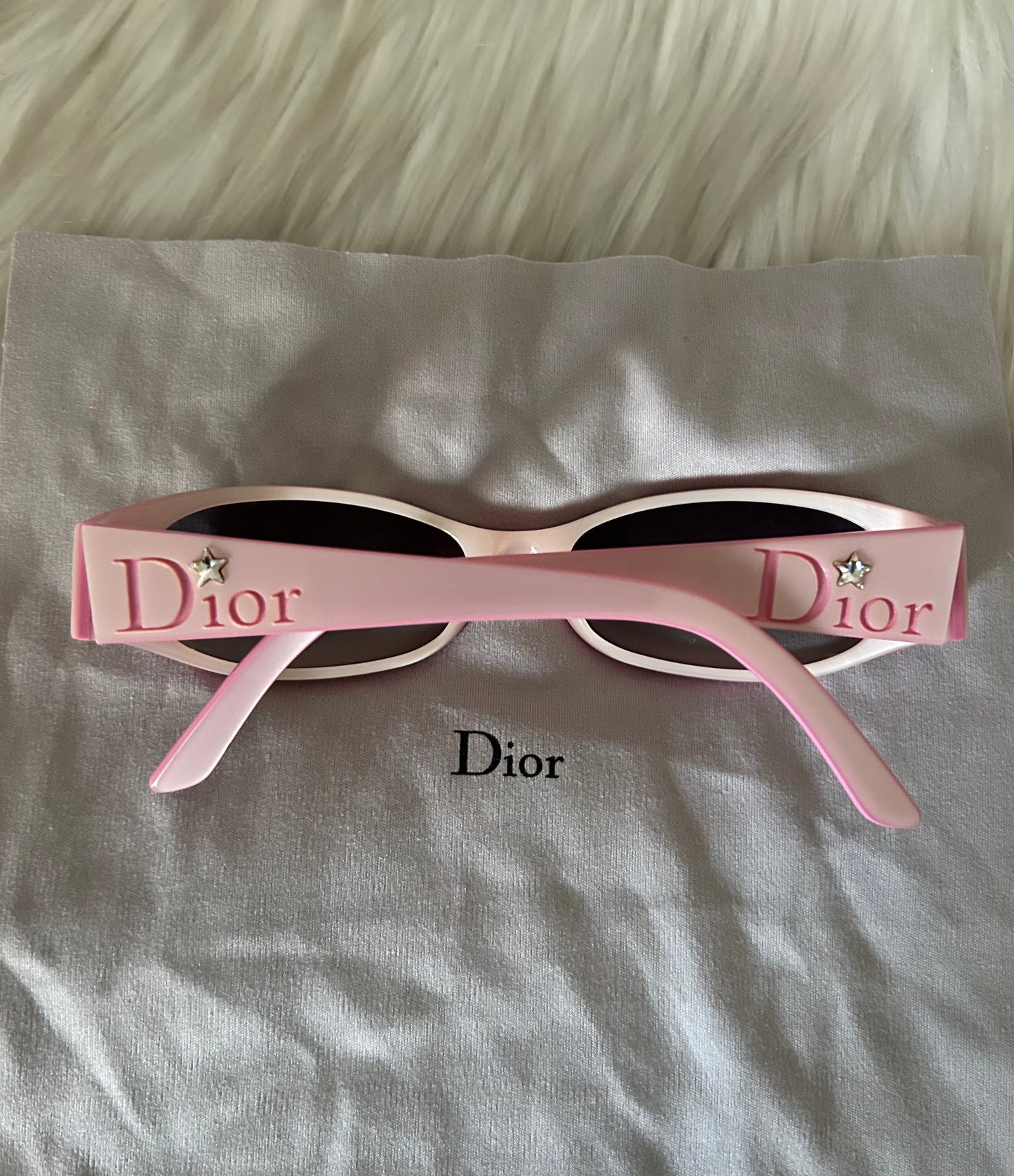 Dior occhiali da sole rosa con stellina