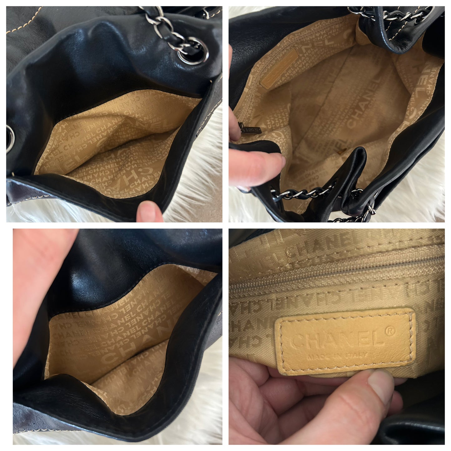 Chanel bucket in calfskin nera