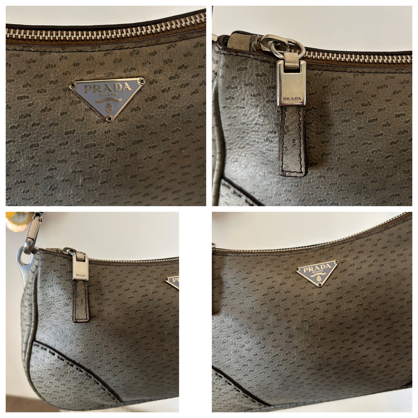 Prada Cleo in pelle di struzzo