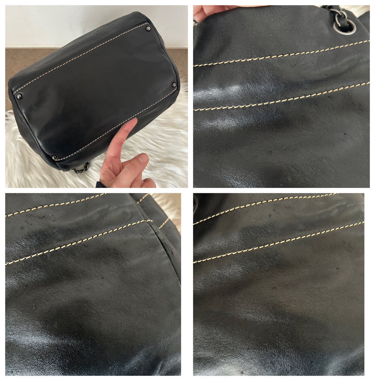 Chanel bucket in calfskin nera