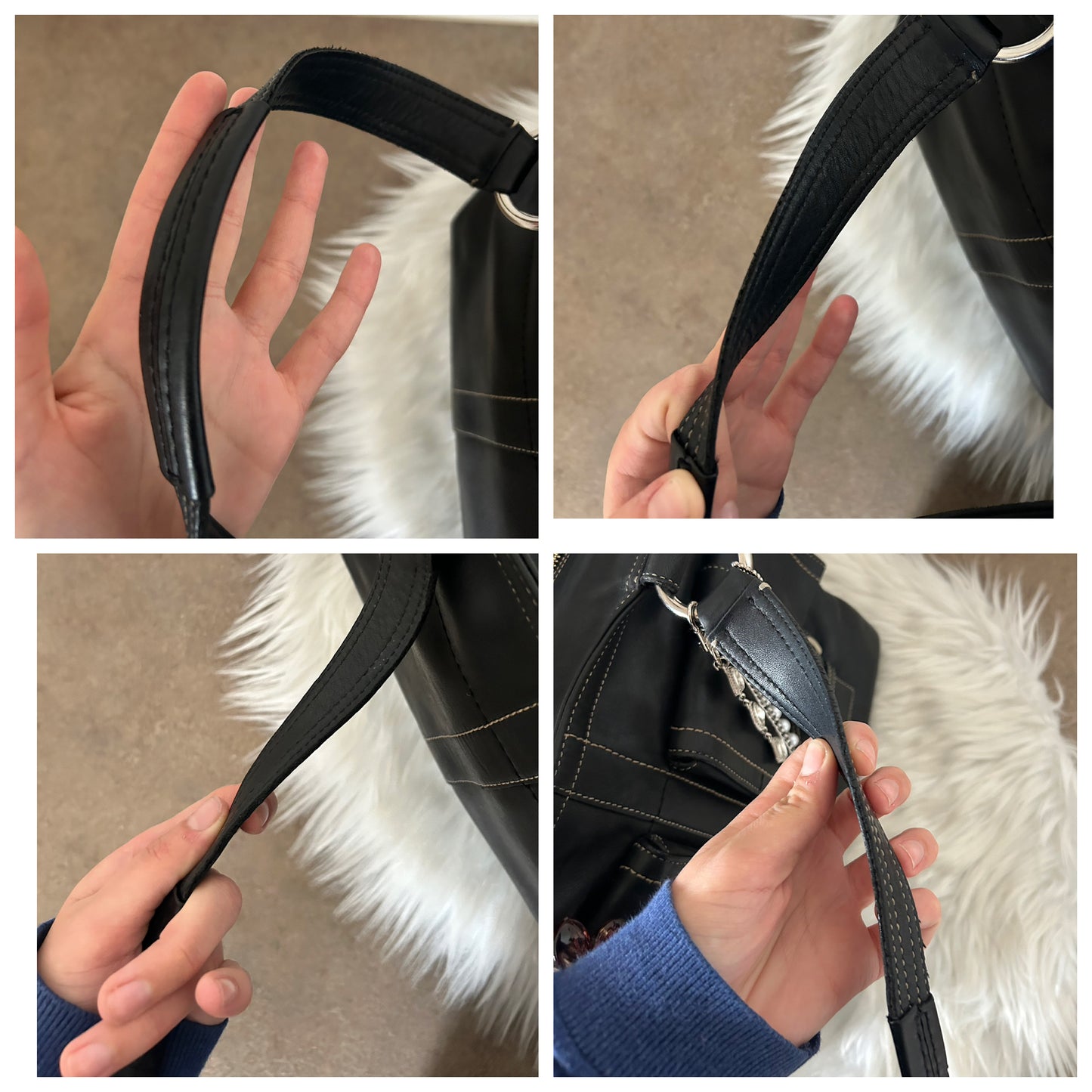 Coach tote bag vintage in pelle nera