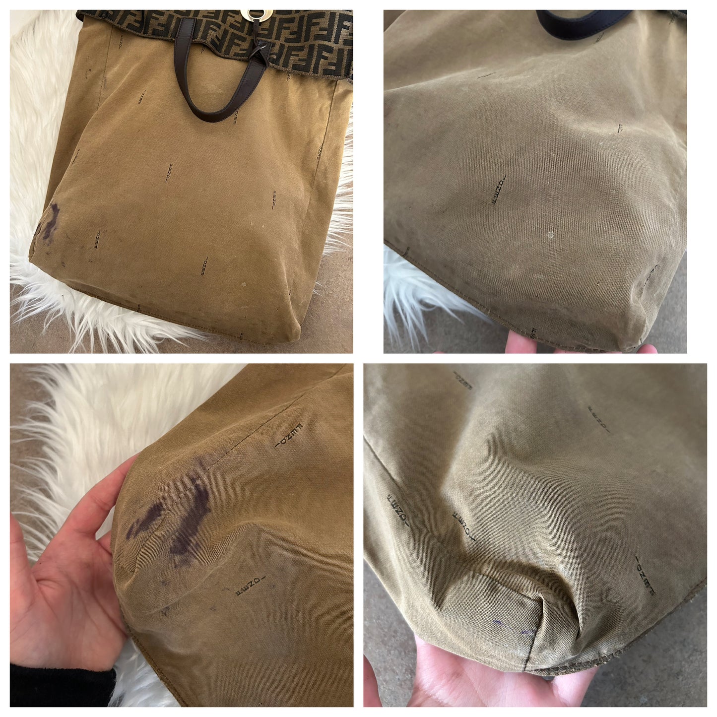 Fendi tote in monogram zucca vintage