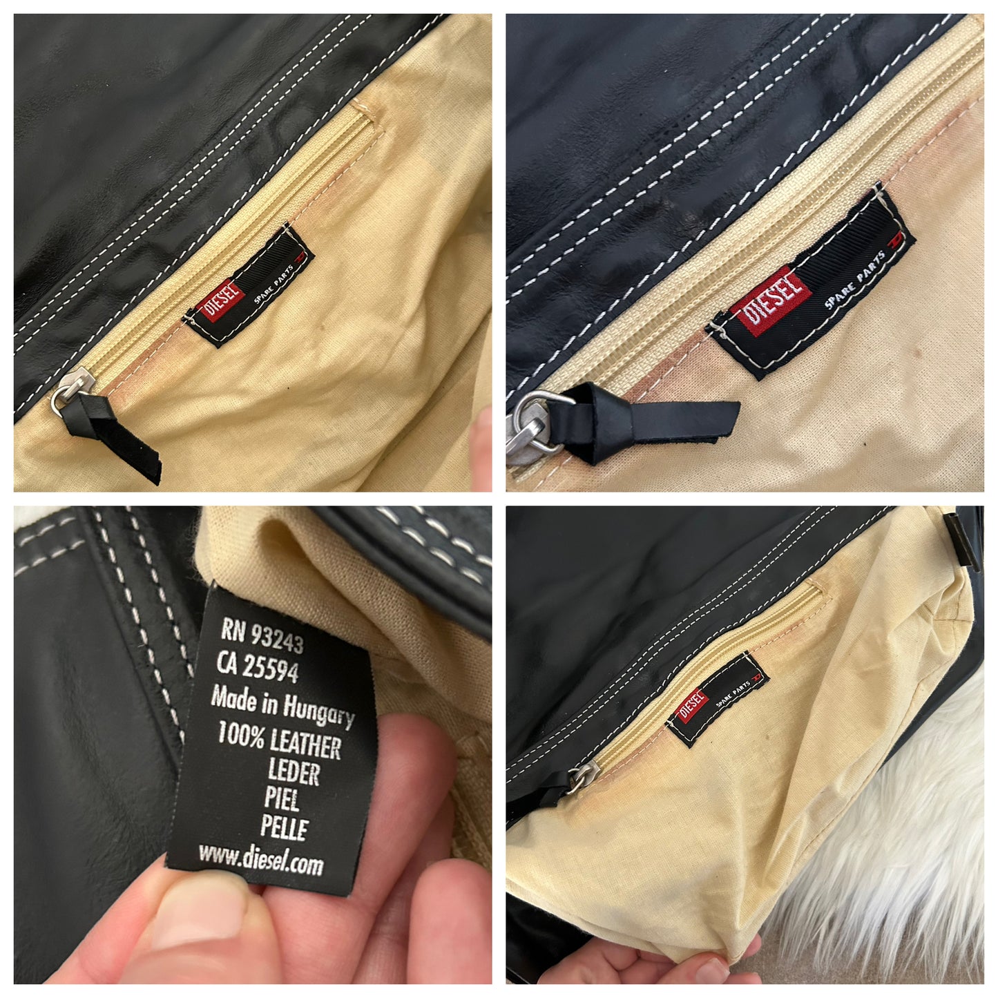 Diesel modello baguette in pelle vegana nera