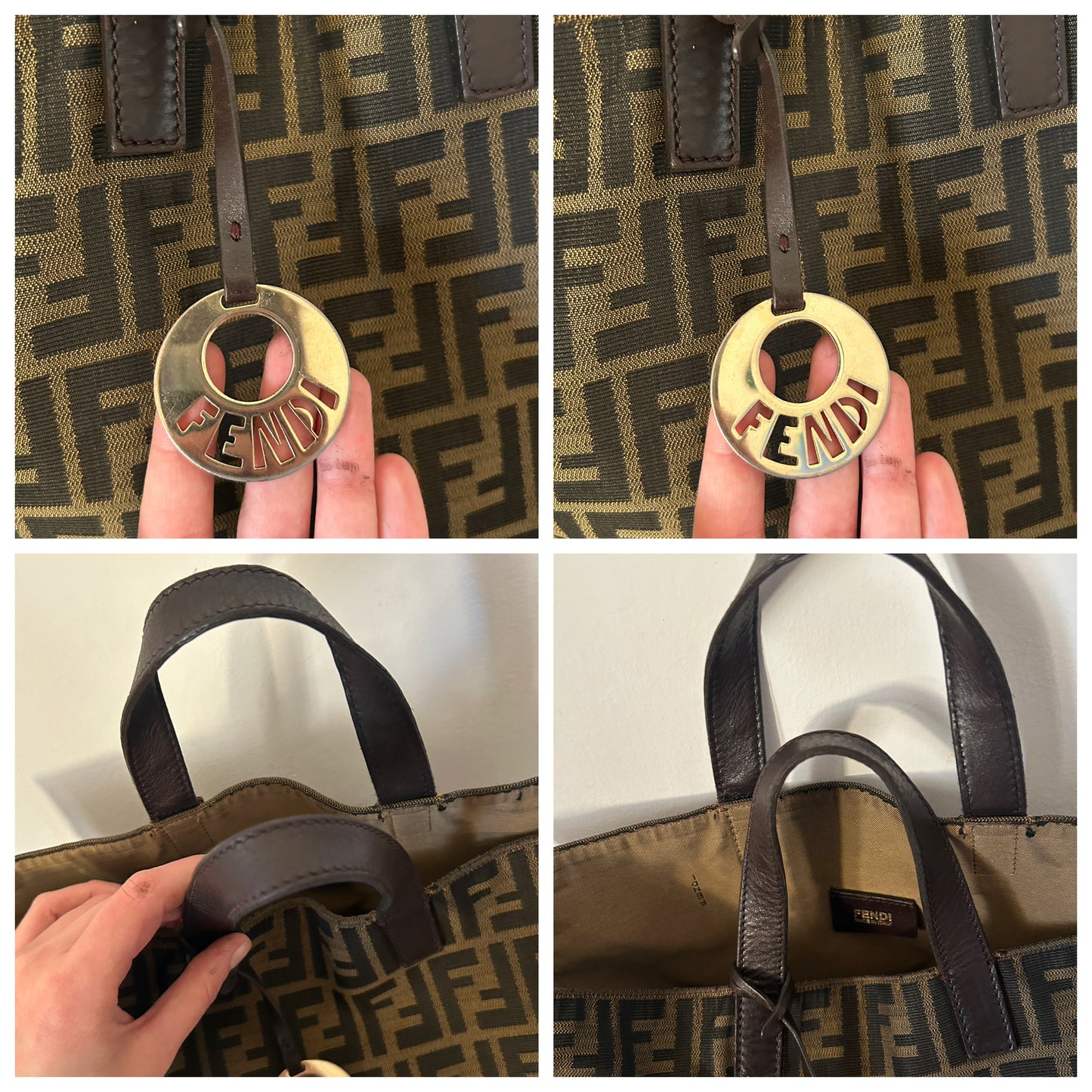 Fendi tote in monogram zucca vintage