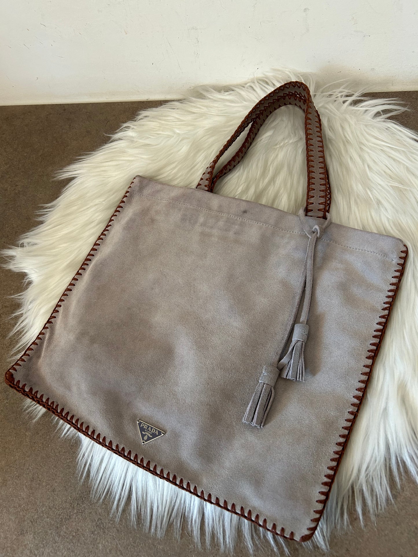 Prada tote in suede