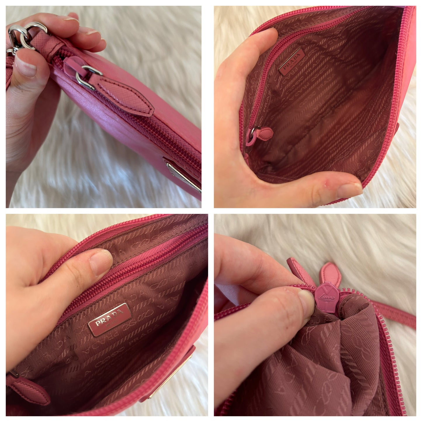 Prada baguette rosa in nylon