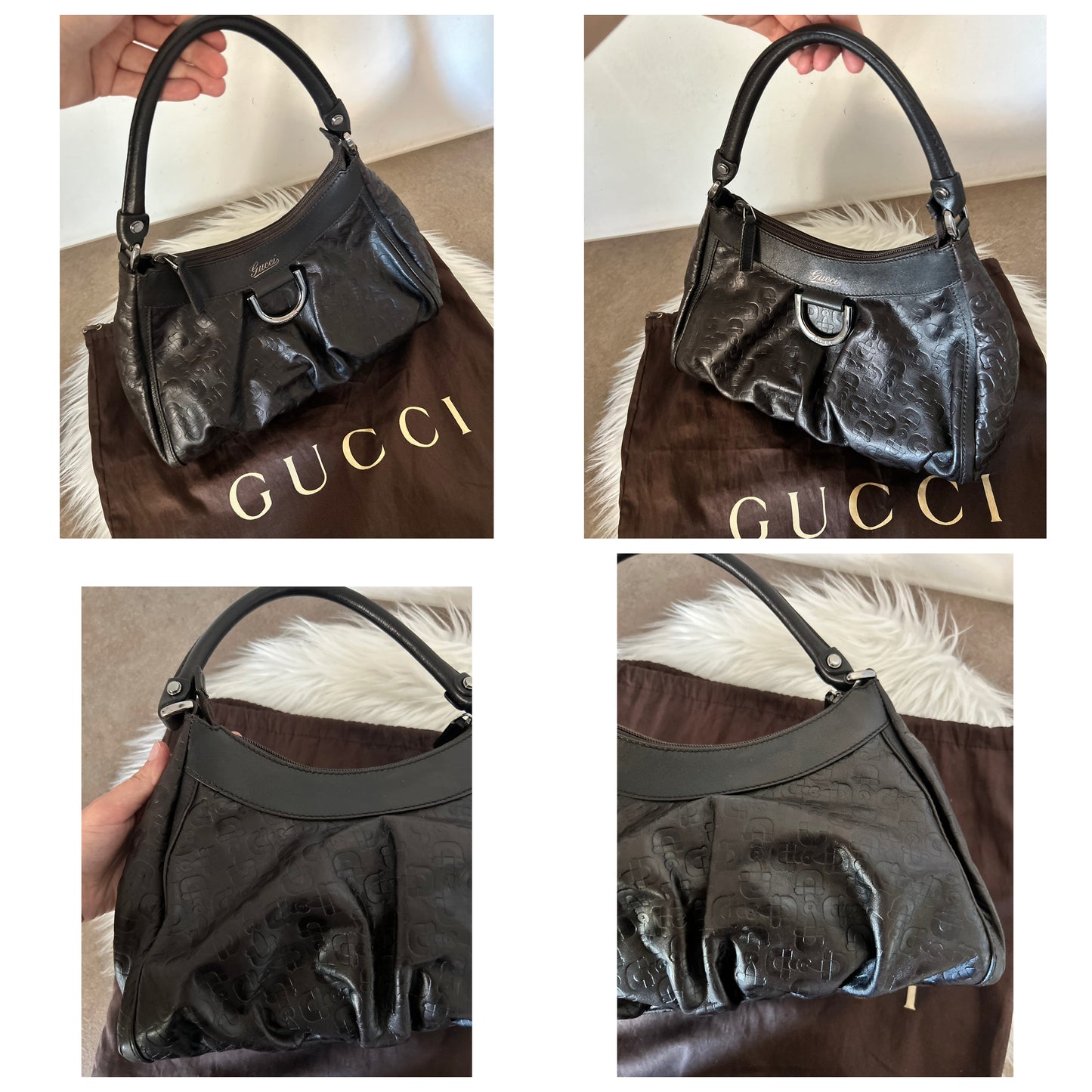 Gucci D-Ring in pelle horsebit