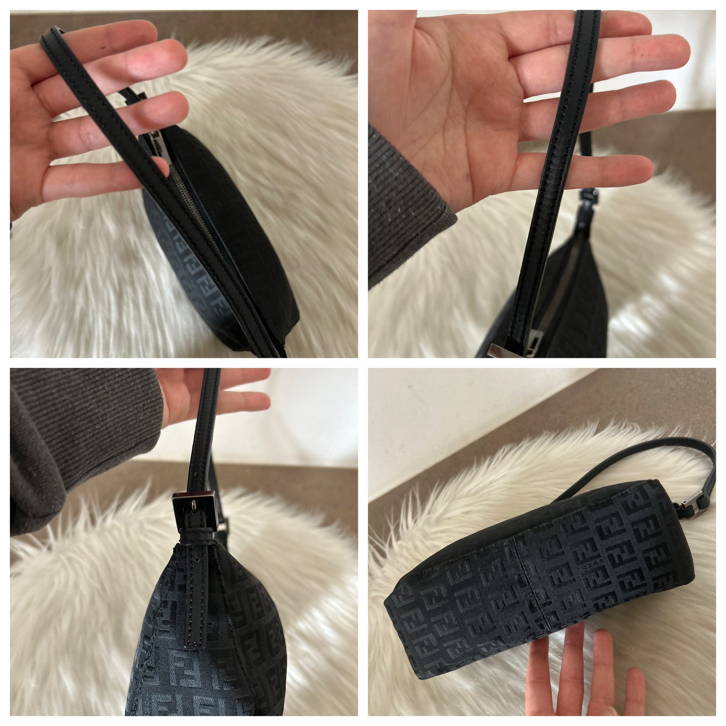 Fendi baguette in monogram zucchino nera vintage