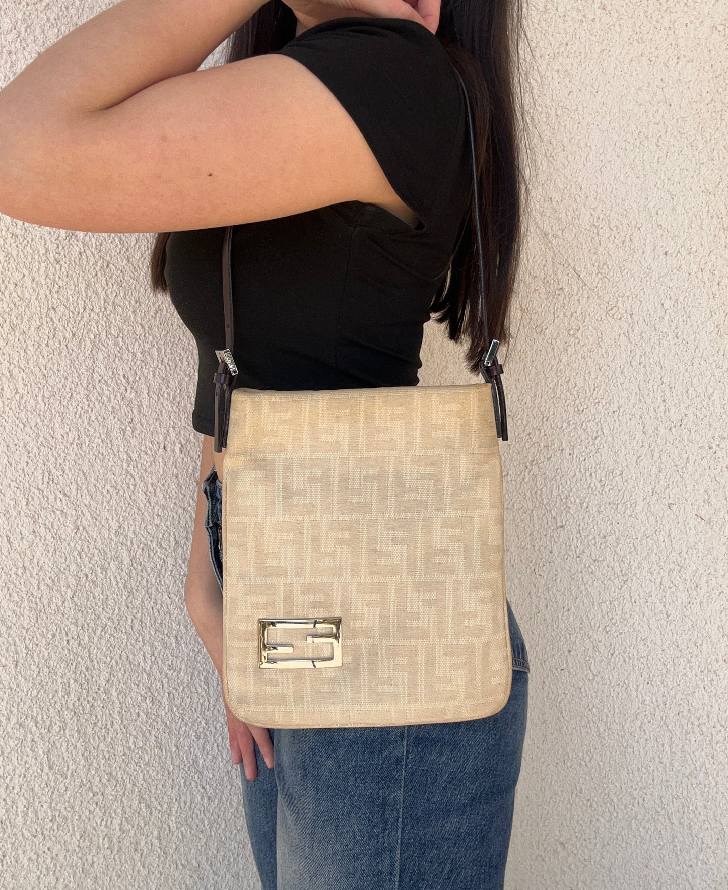 Fendi baguette zucca panna