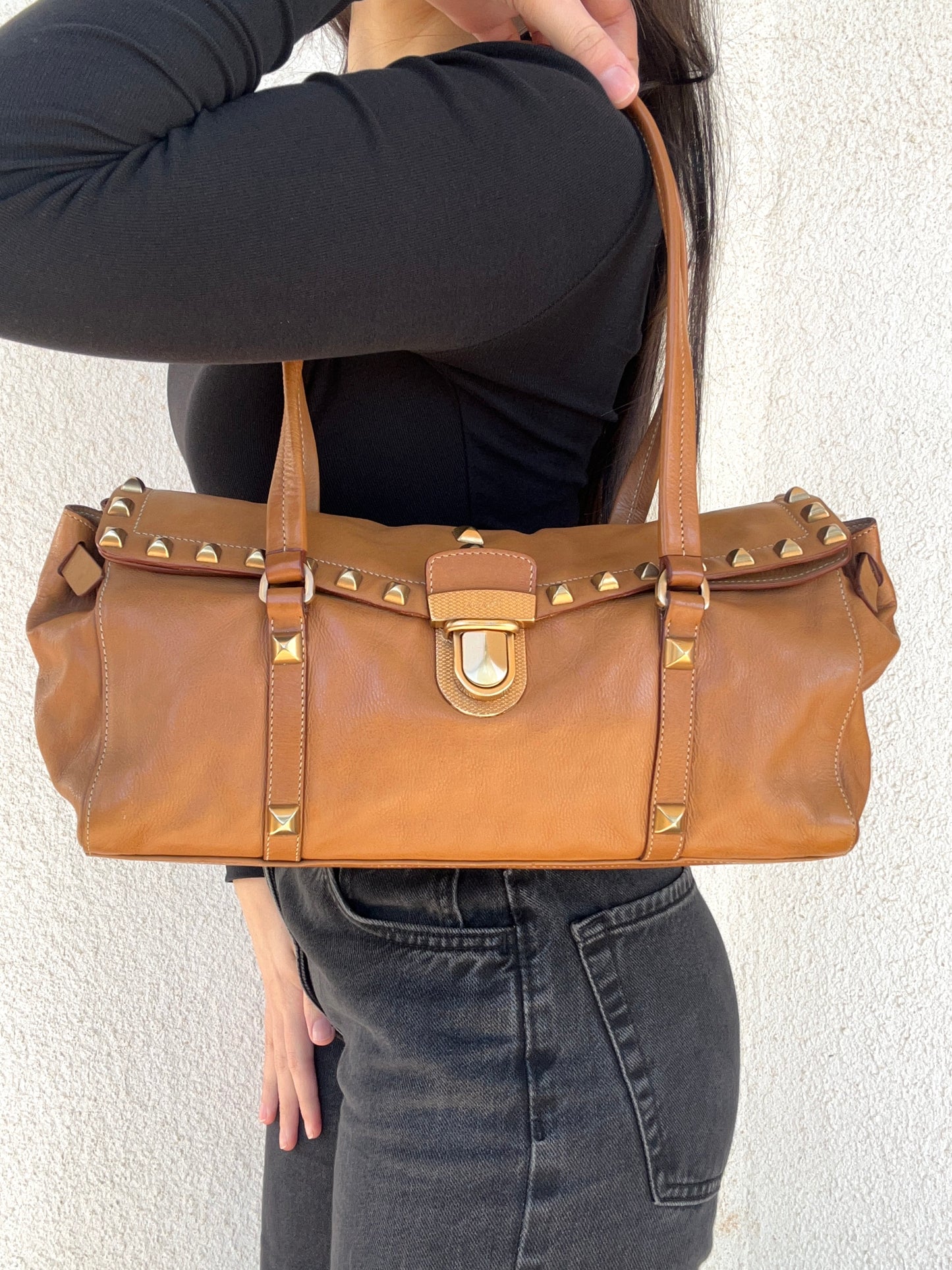 Prada tote in pelle e borchie