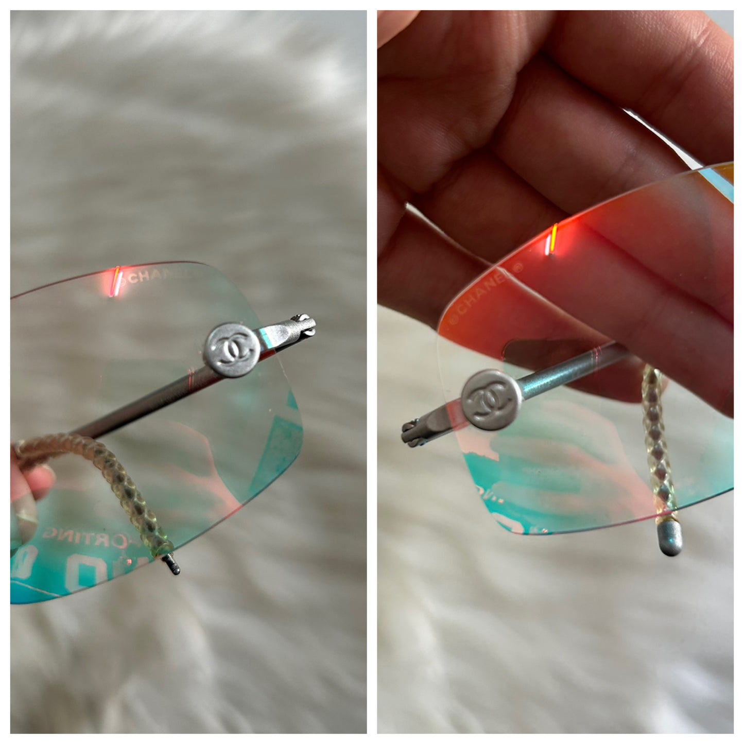 Occhiali da sole Chanel vintage olografici