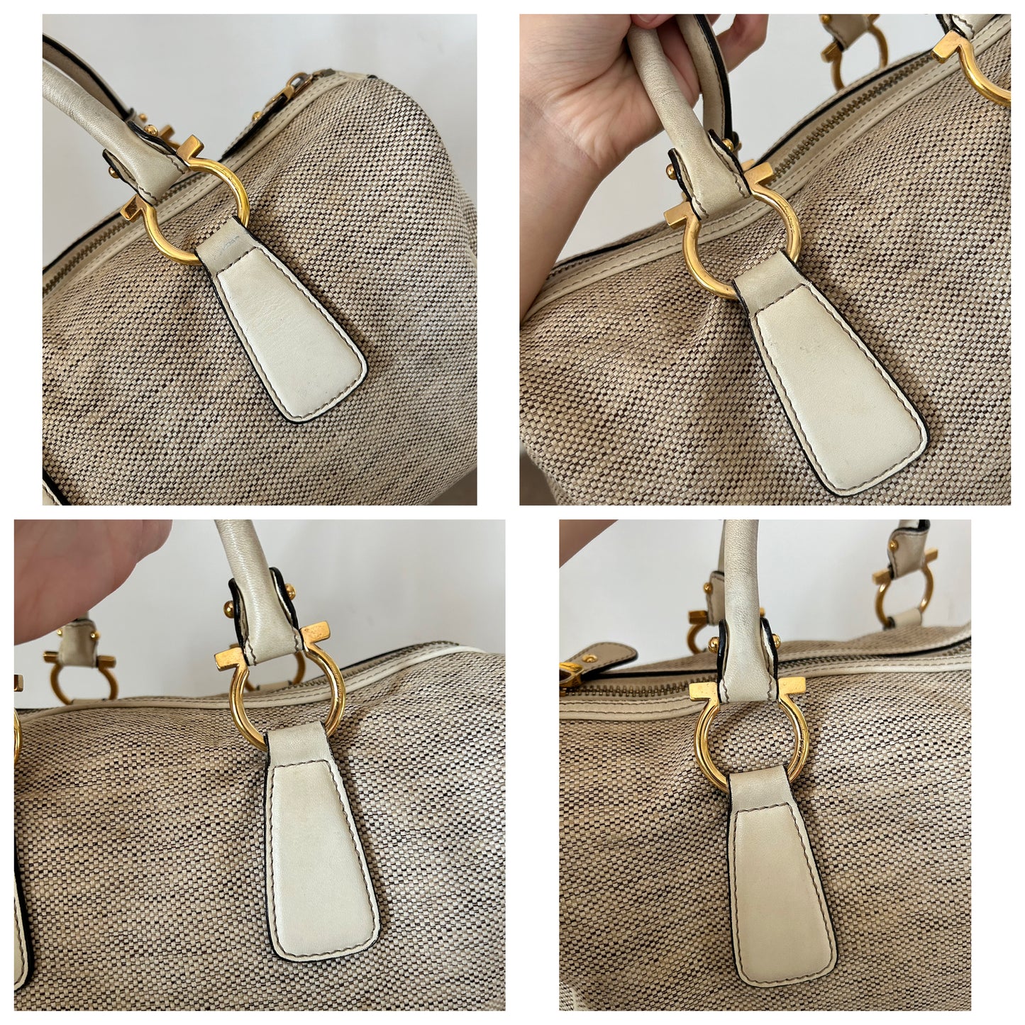 Salvatore Ferragamo bauletto in tela di