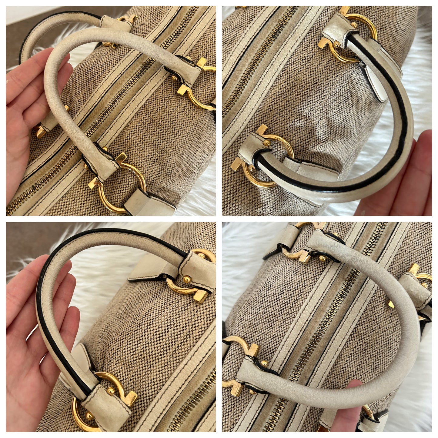 Salvatore Ferragamo bauletto in tela di