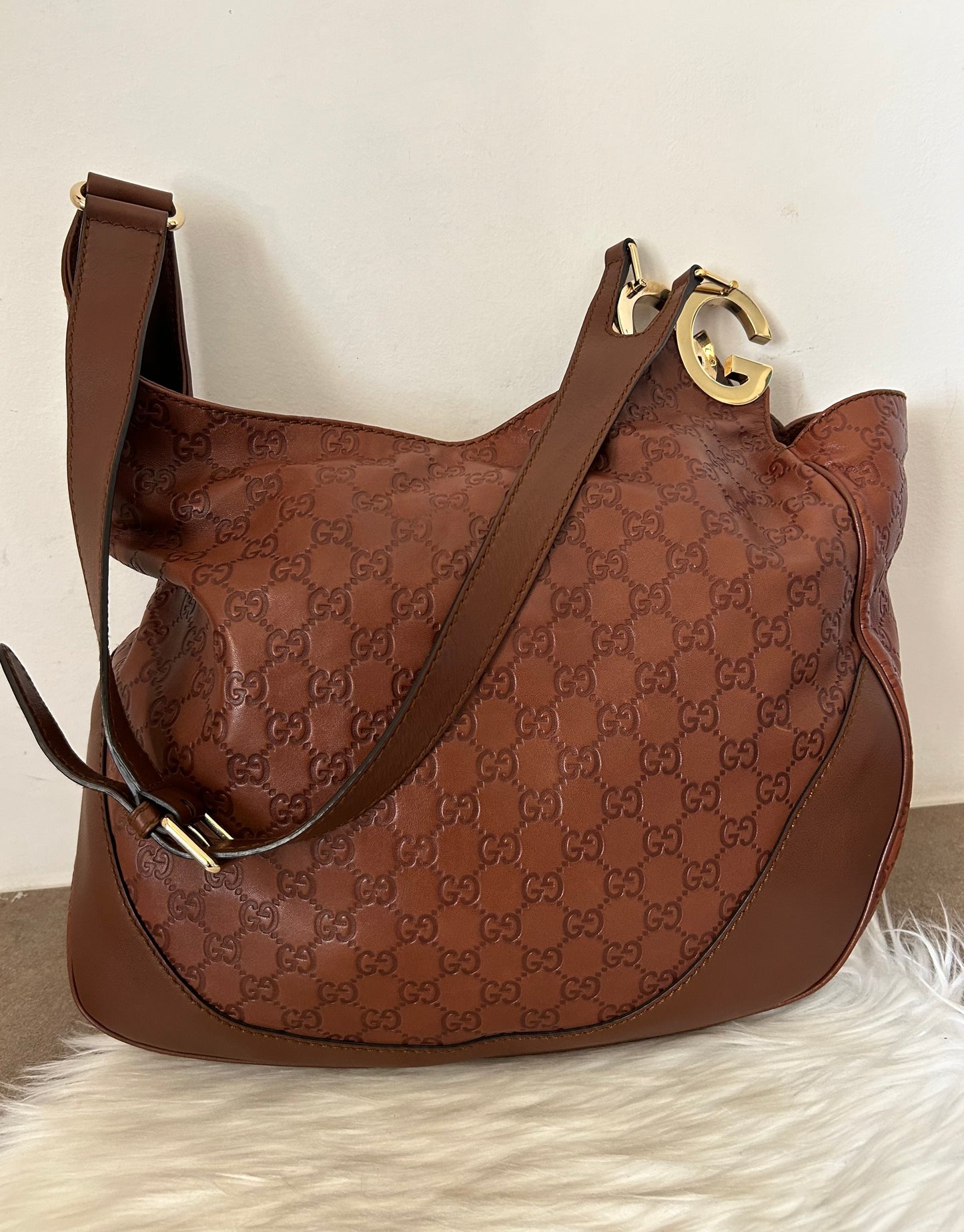 Gucci tote in pelle marrone