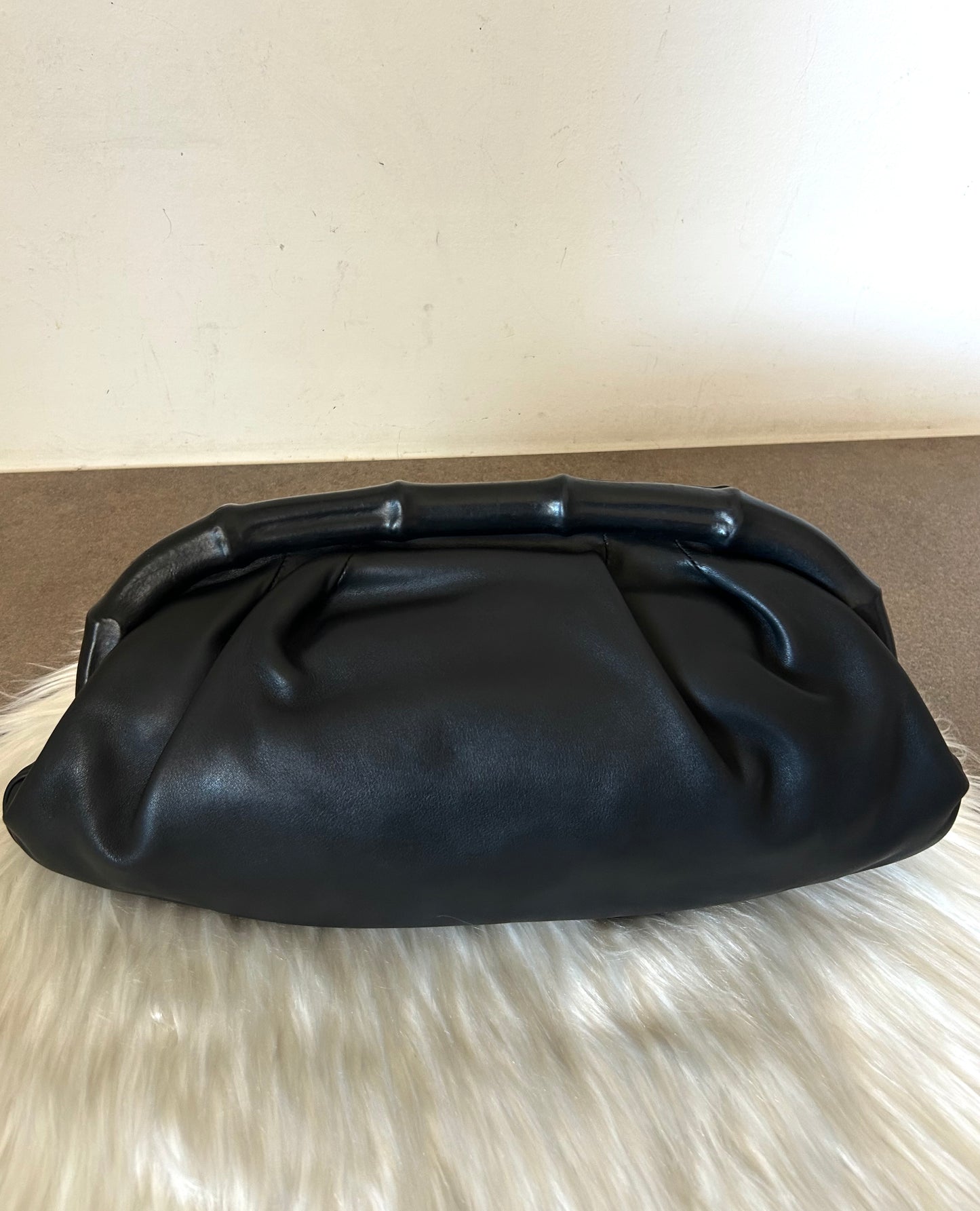 Pochette Gucci Bamboo in pelle nera