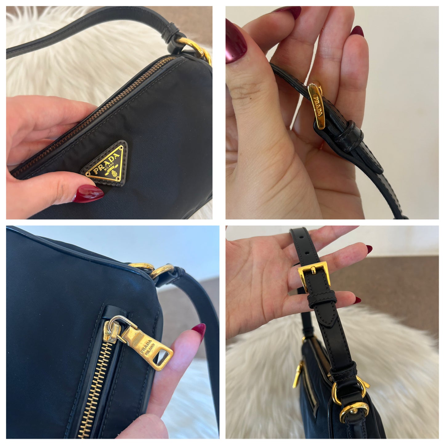Prada baguette in nylon nera