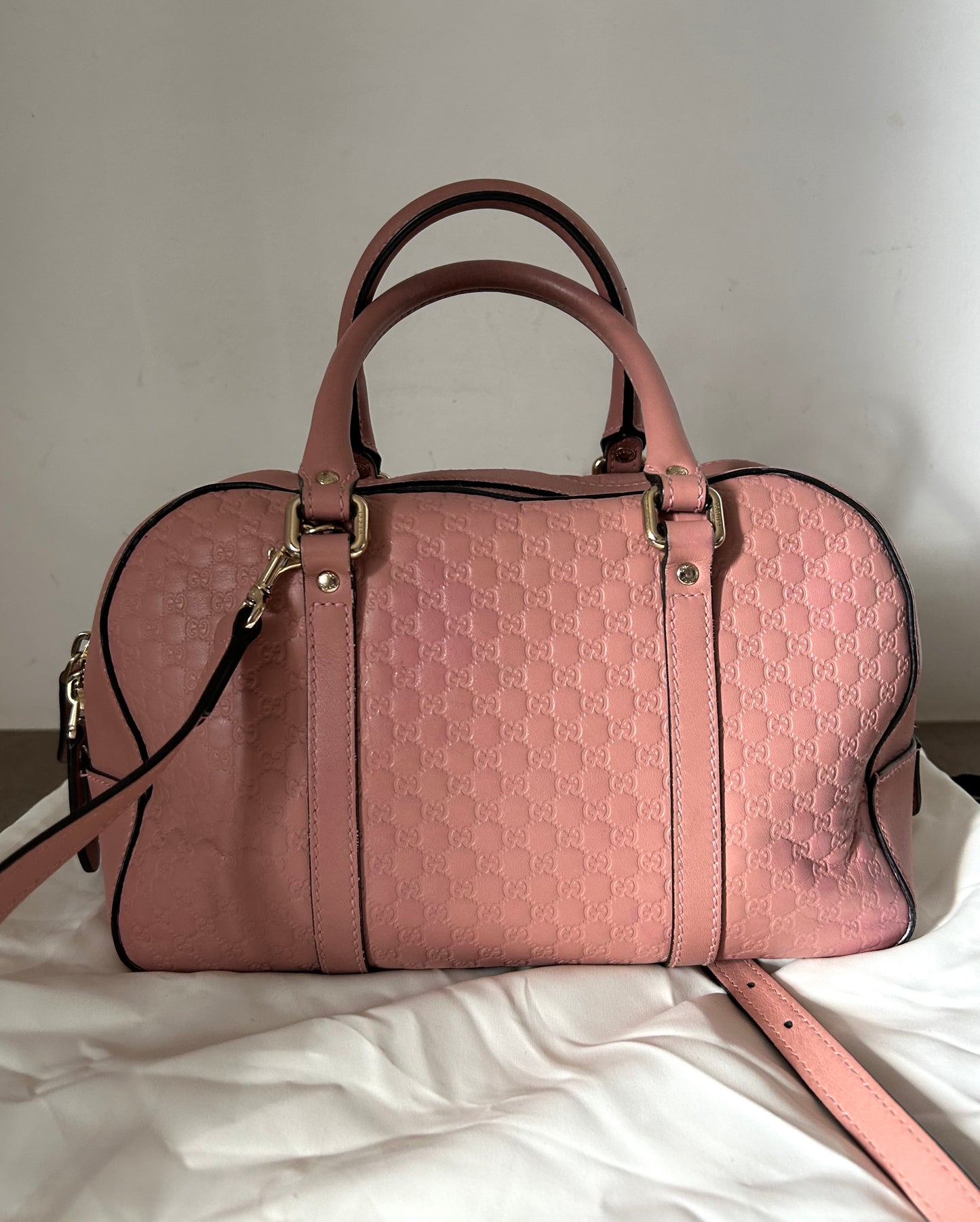 Gucci bauletto Guccissima rosa in pelle