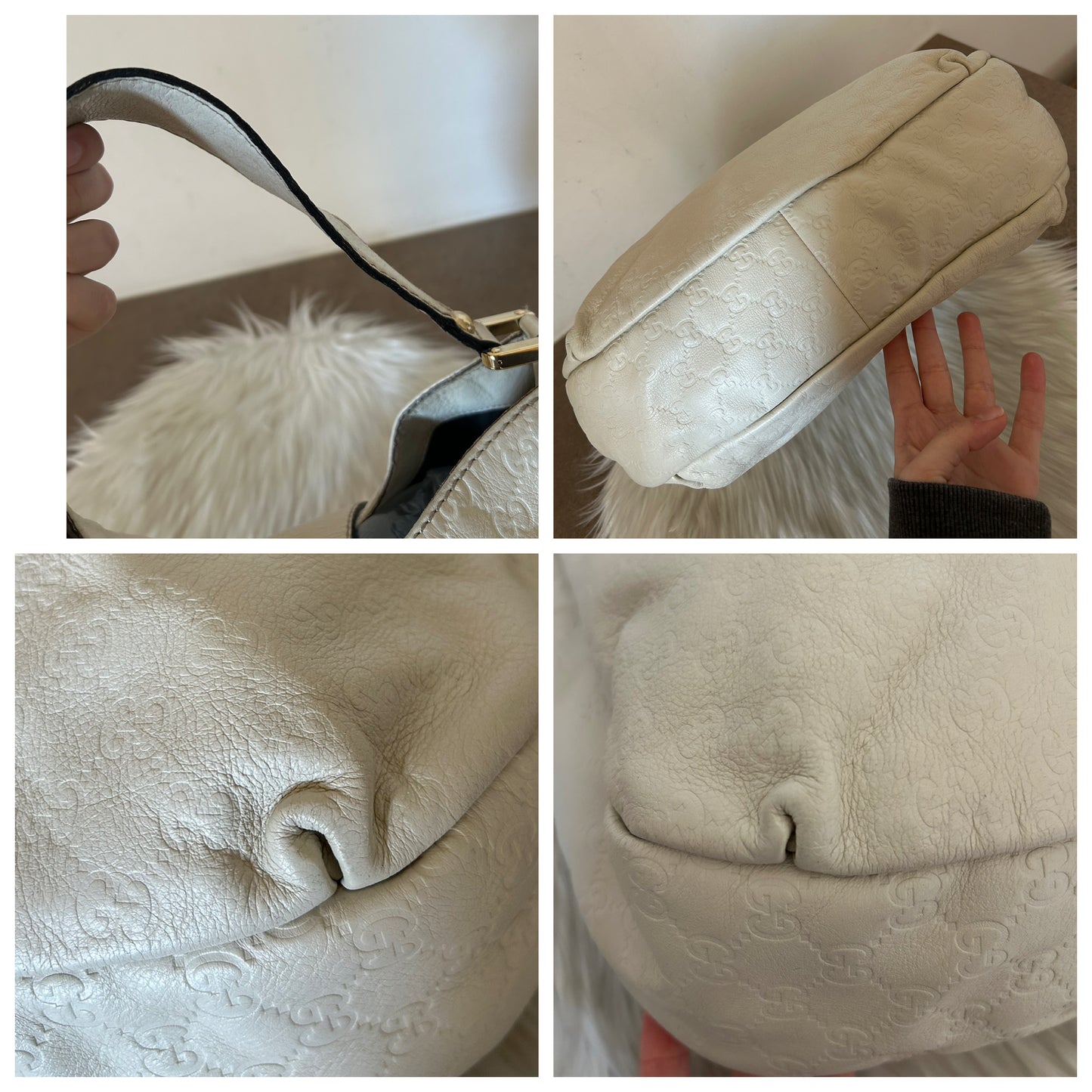Gucci tote in pelle panna