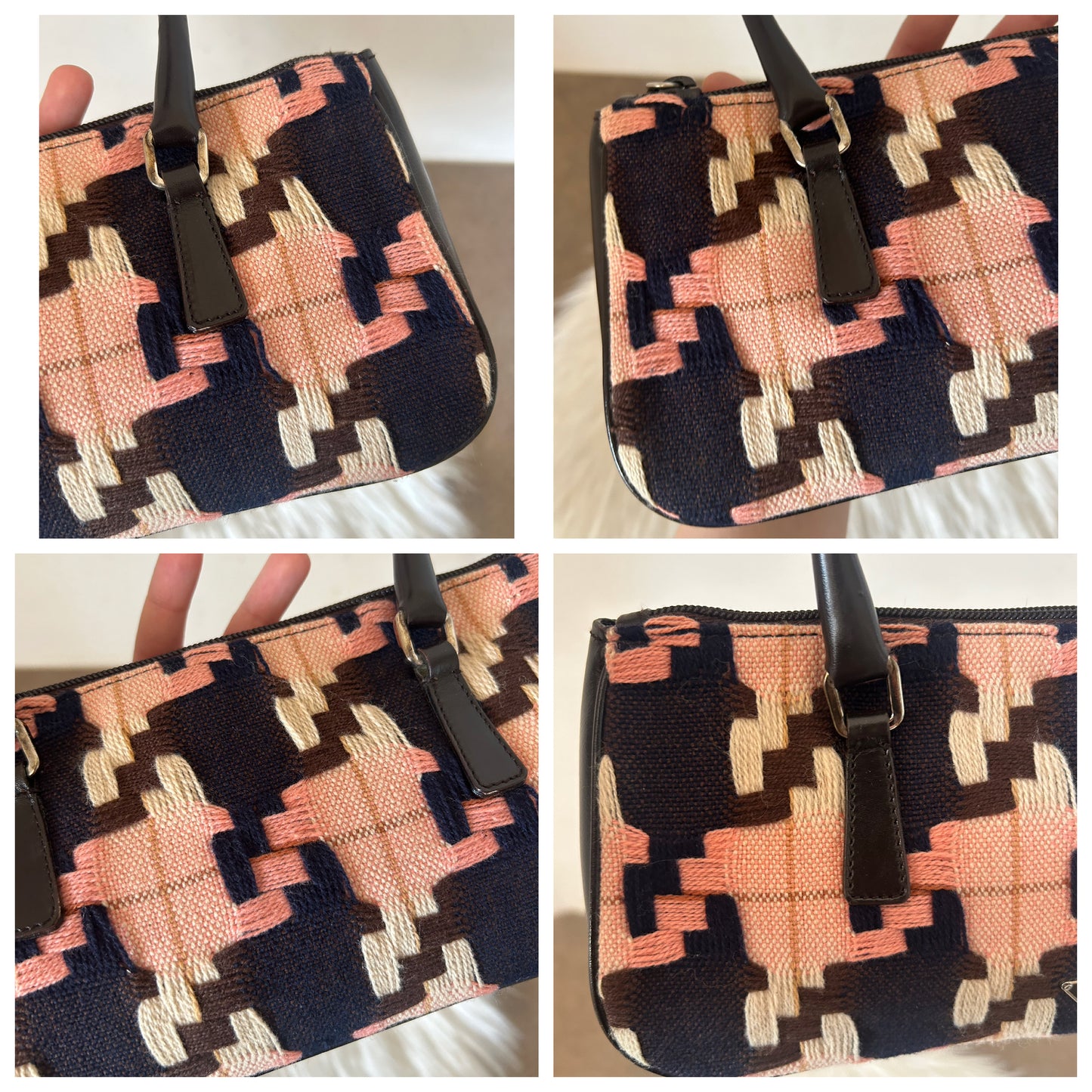 Prada mini tote con motivo geometrico