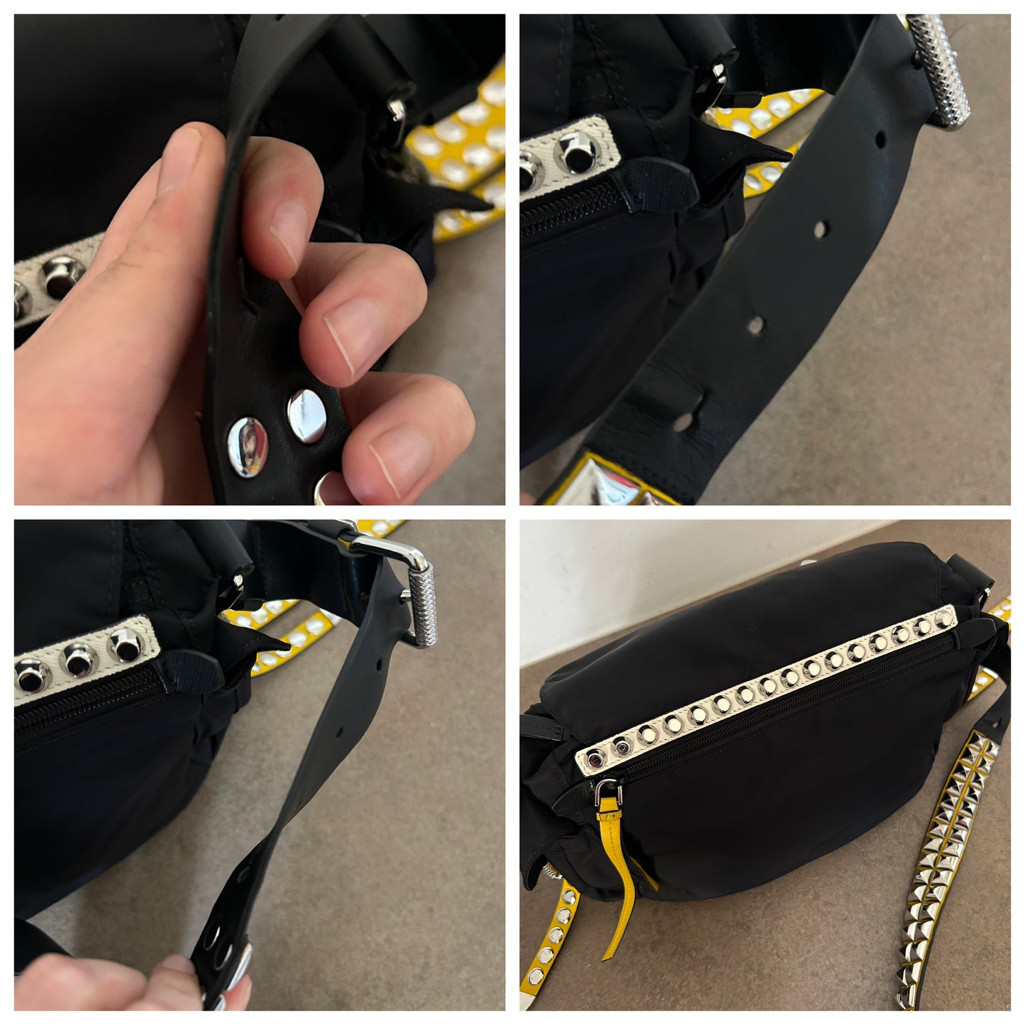 Prada tela vela con borchie rarissima