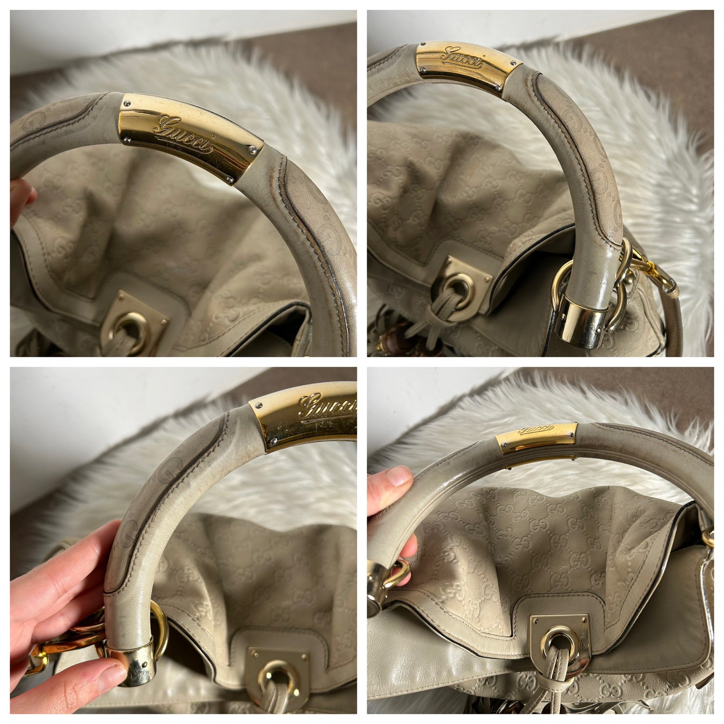 Gucci Indy media in pelle e monogram