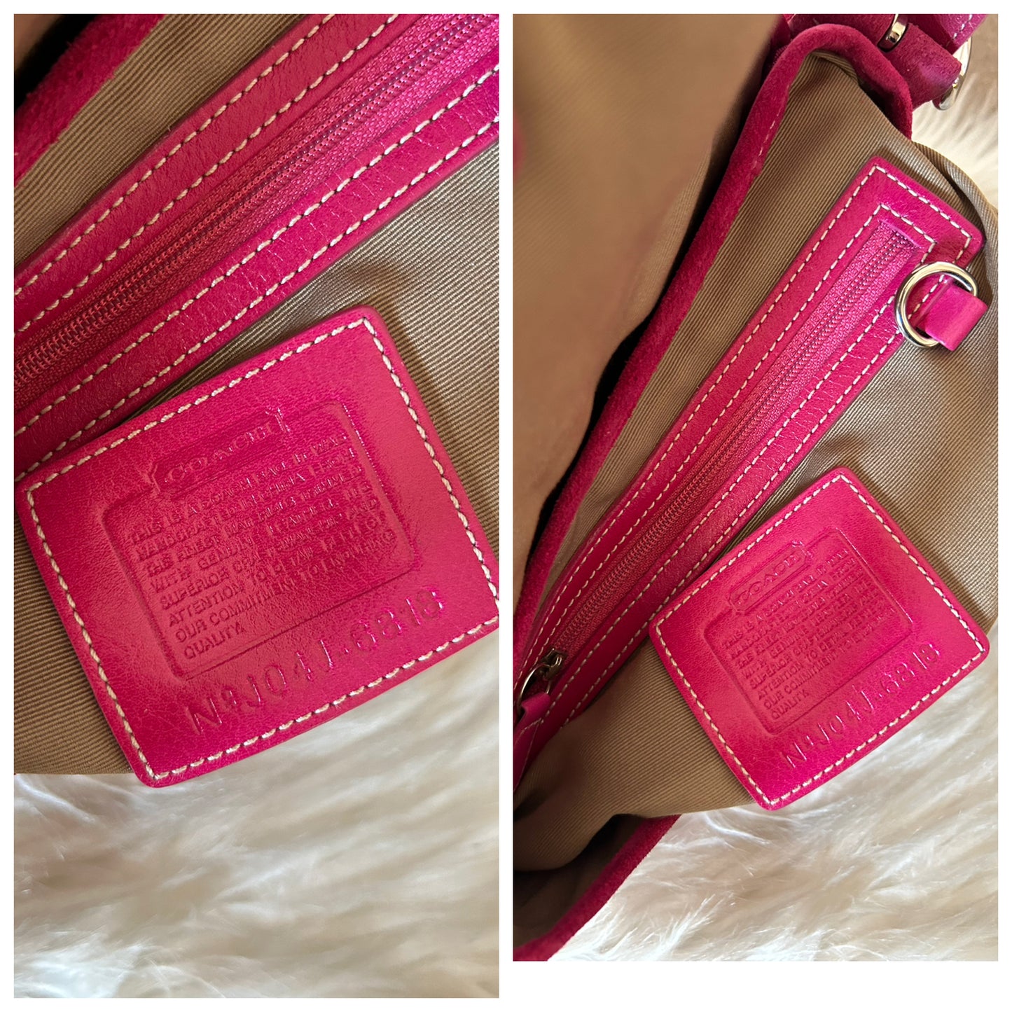 Coach Signature Sufflette rosa in monogram