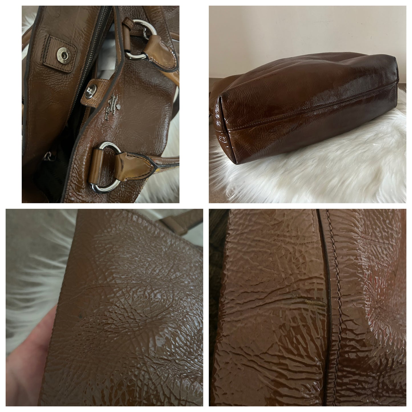 Prada tote in pelle verniciata