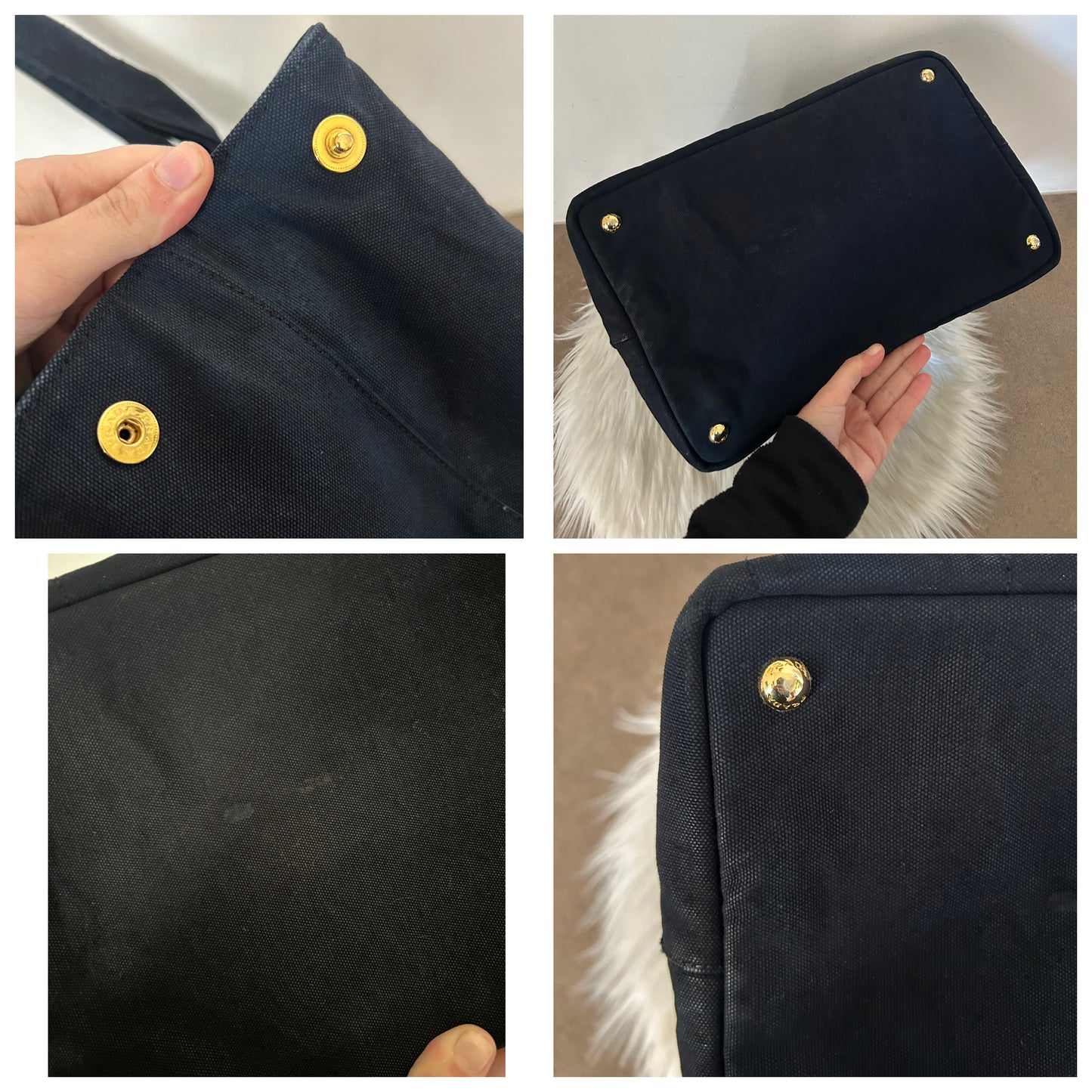 Prada tote blu in denim