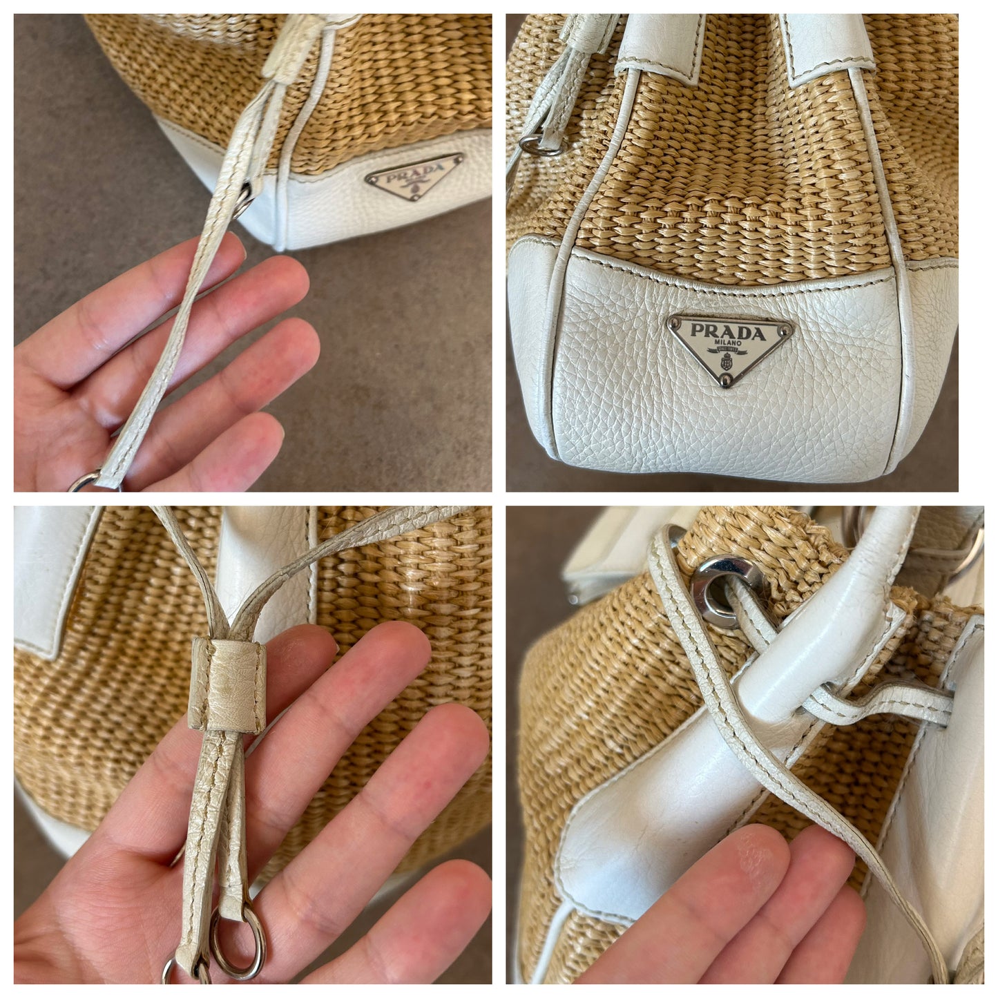 Prada Moon in rafia e pelle