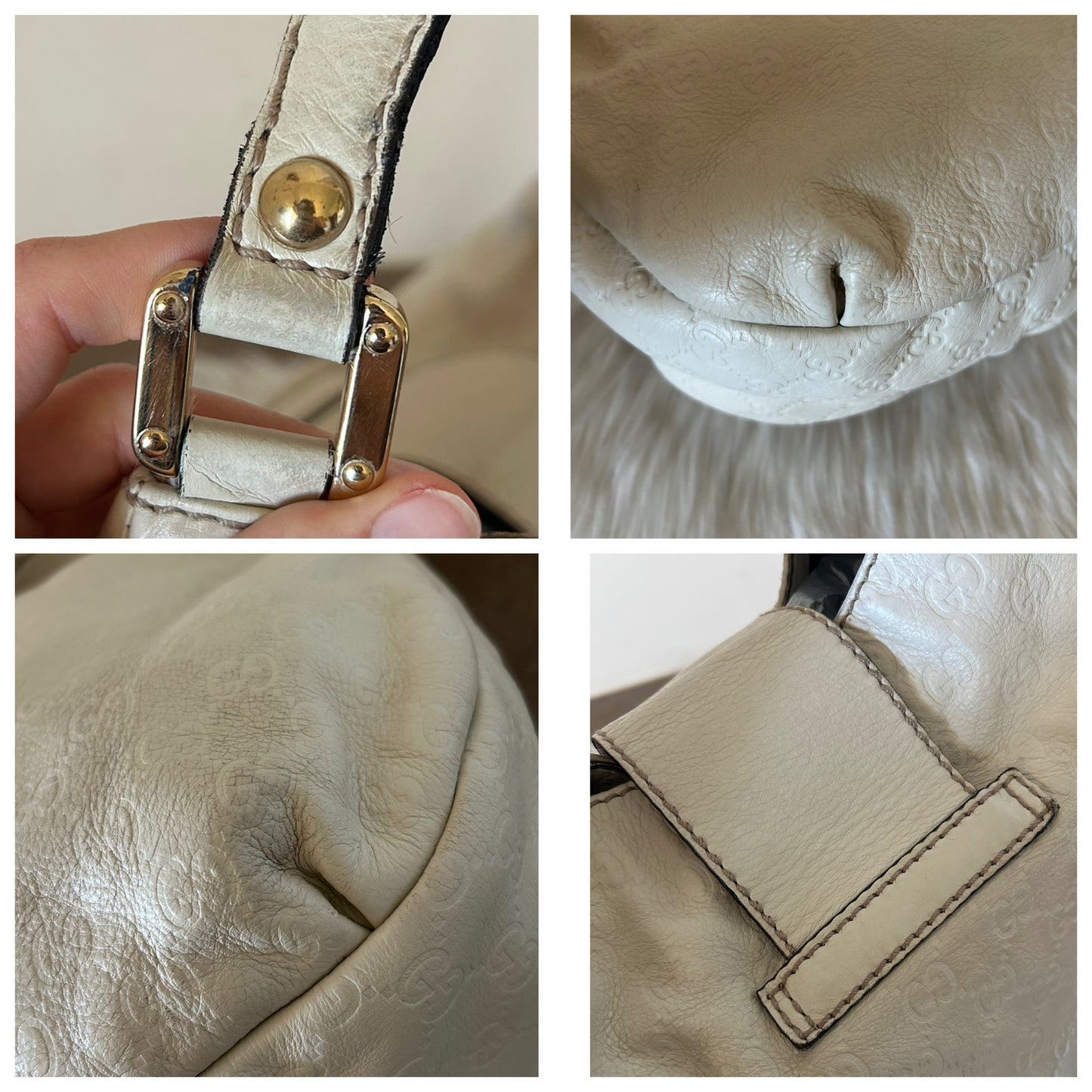 Gucci tote in pelle panna