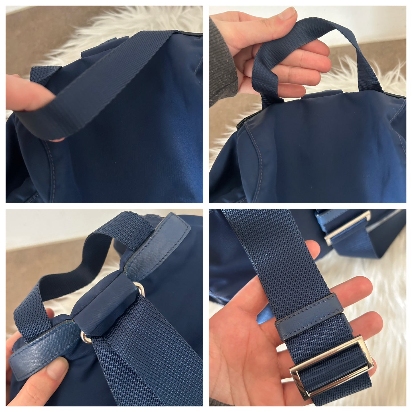 Zaino Prada blu in nylon