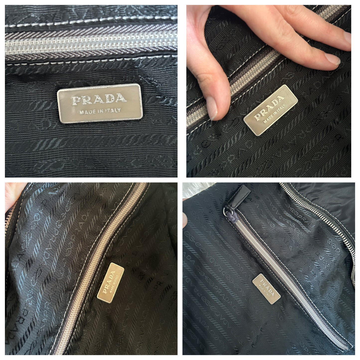 Prada Baguette in nylon e pelle nera