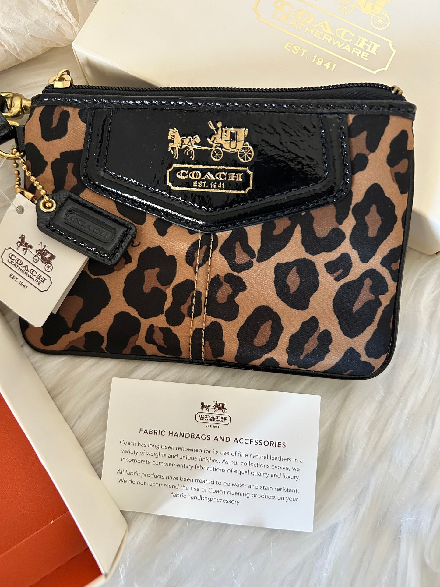 Coach pochette leopardata full set