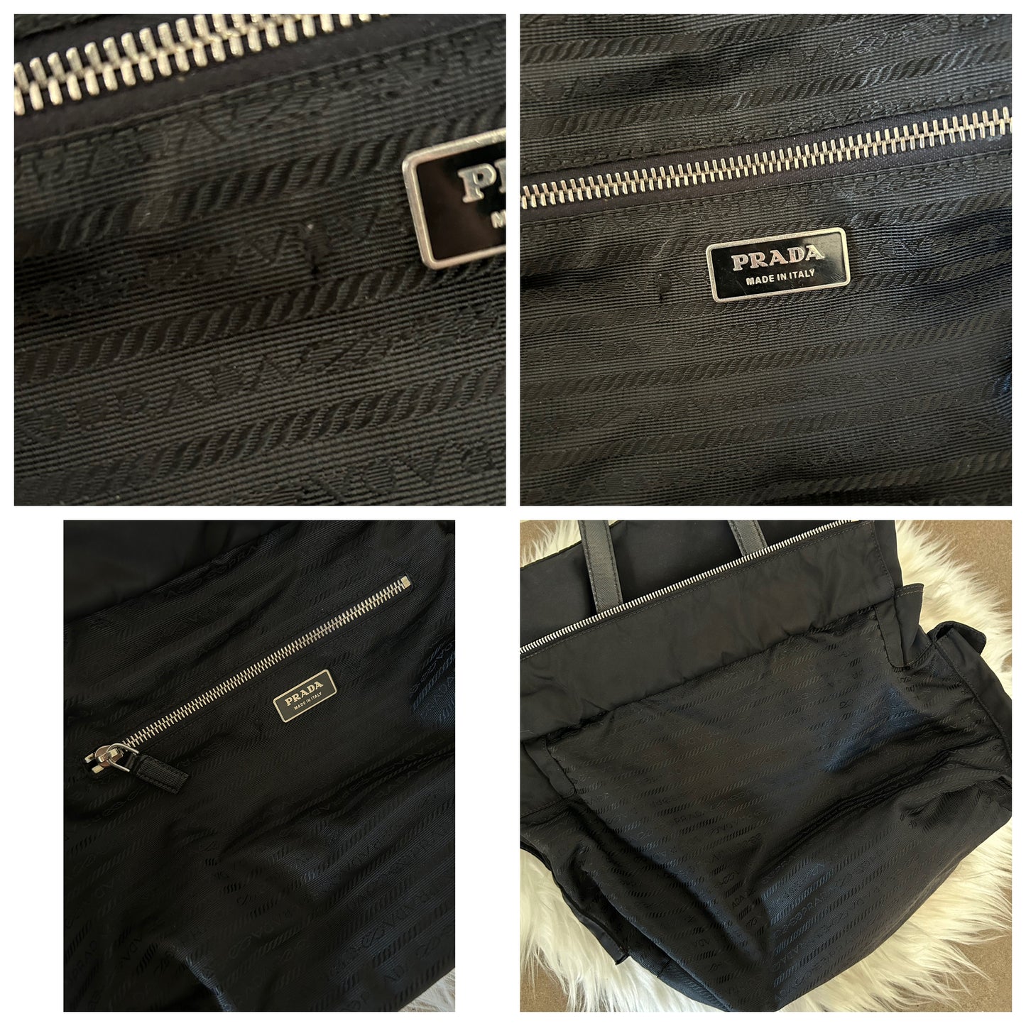 Prada tote in nylon e pelle