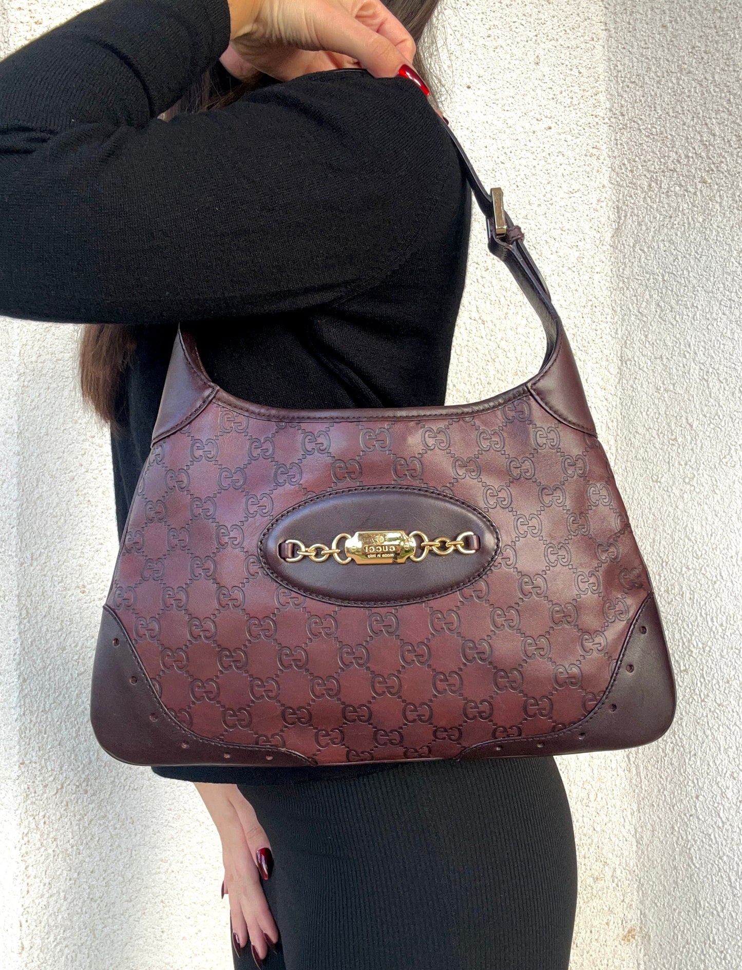 Gucci Jackie in pelle vinaccia
