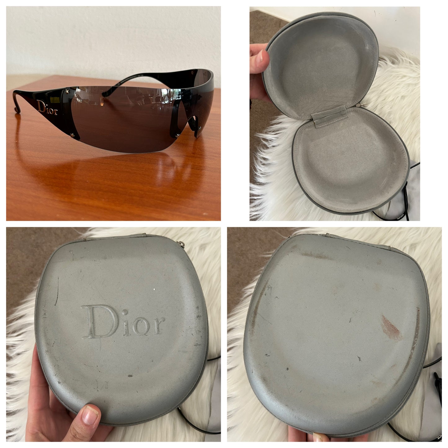 Occhiali Dior Ski 5 con aste nere e custodia vintage y2k