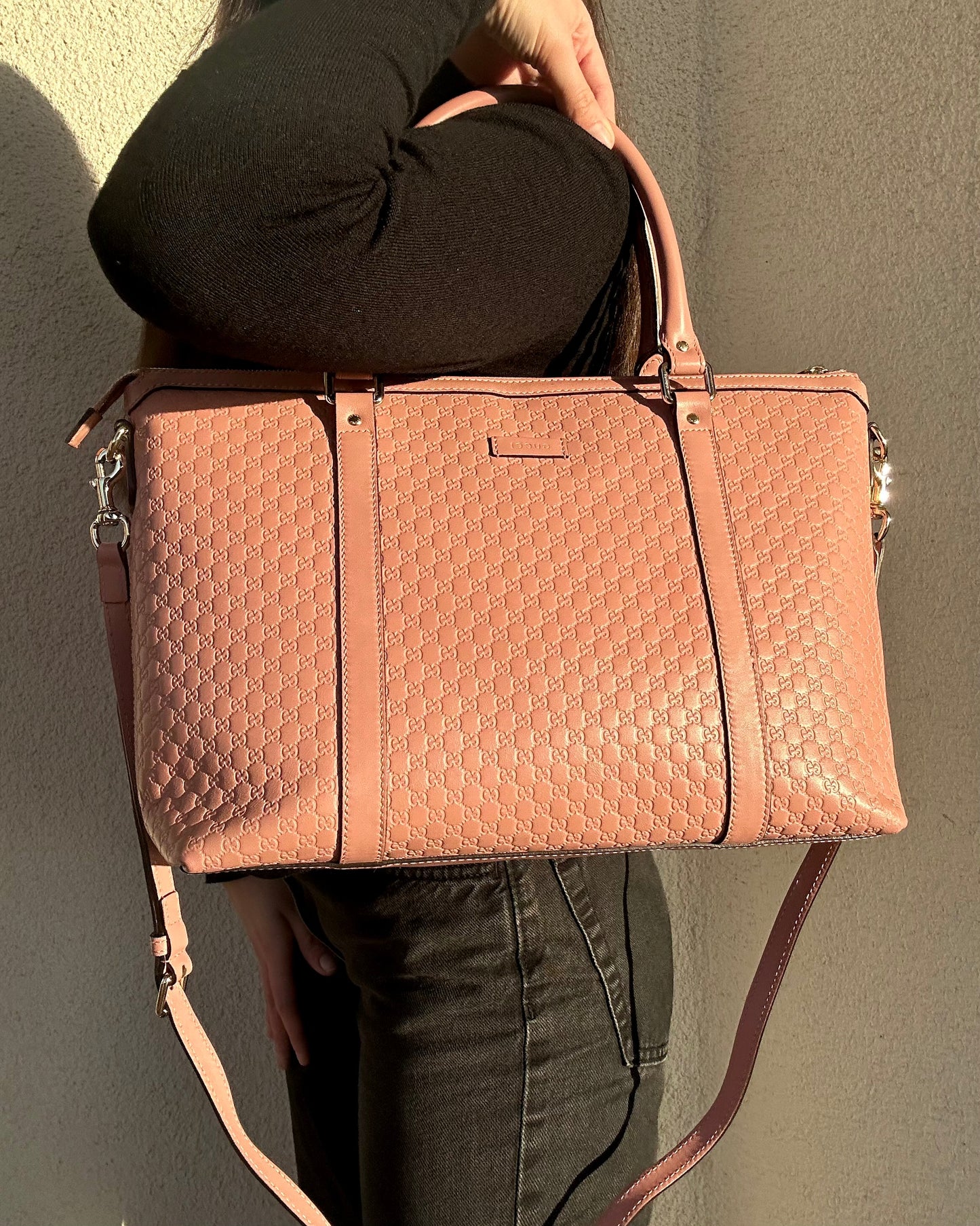 Gucci tote bag Guccissima rosa