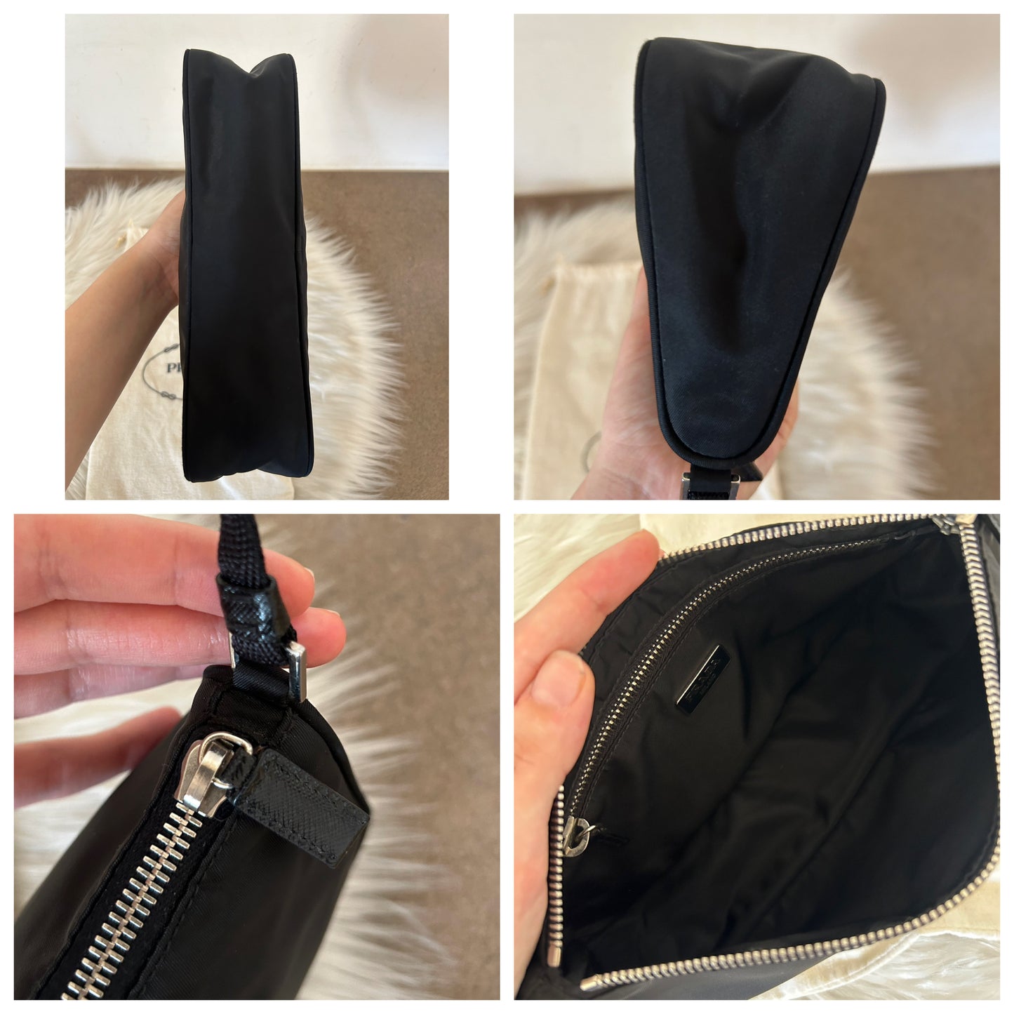 Prada baguette nera in nylon