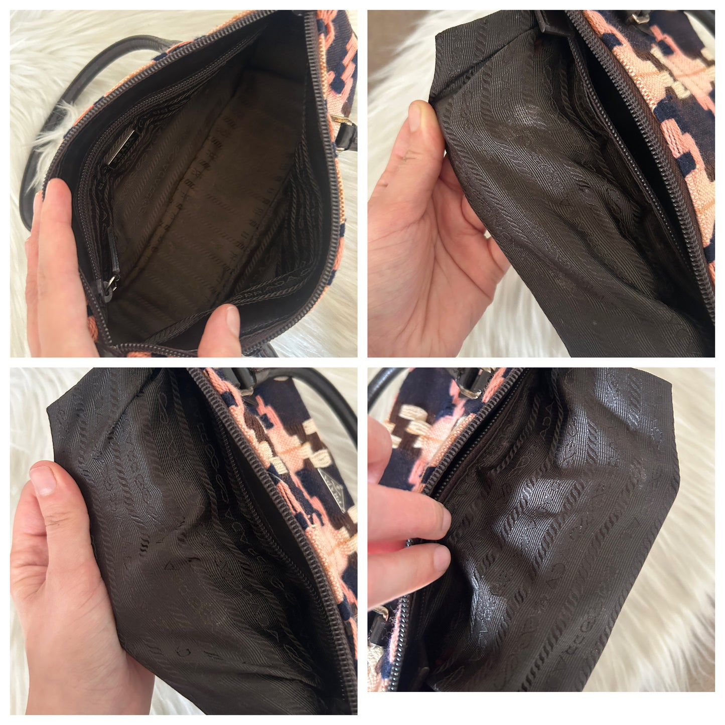 Prada mini tote con motivo geometrico