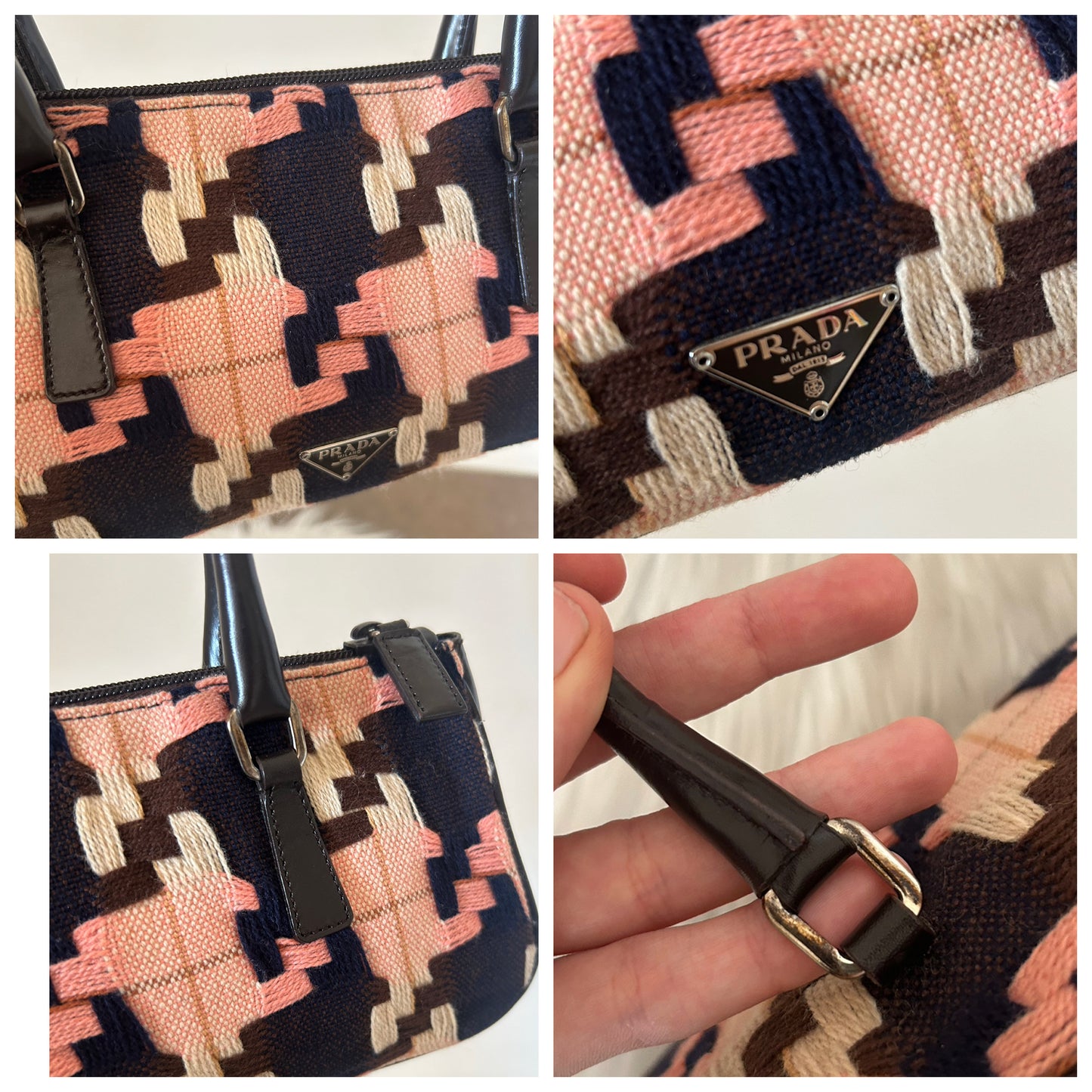Prada mini tote con motivo geometrico
