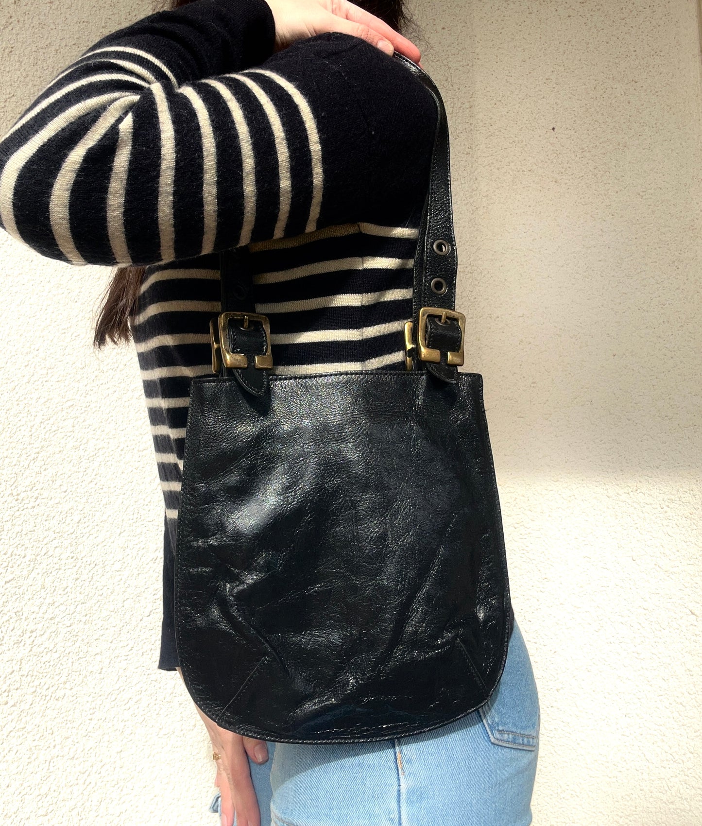 Miu Miu tote bag in pelle verniciata