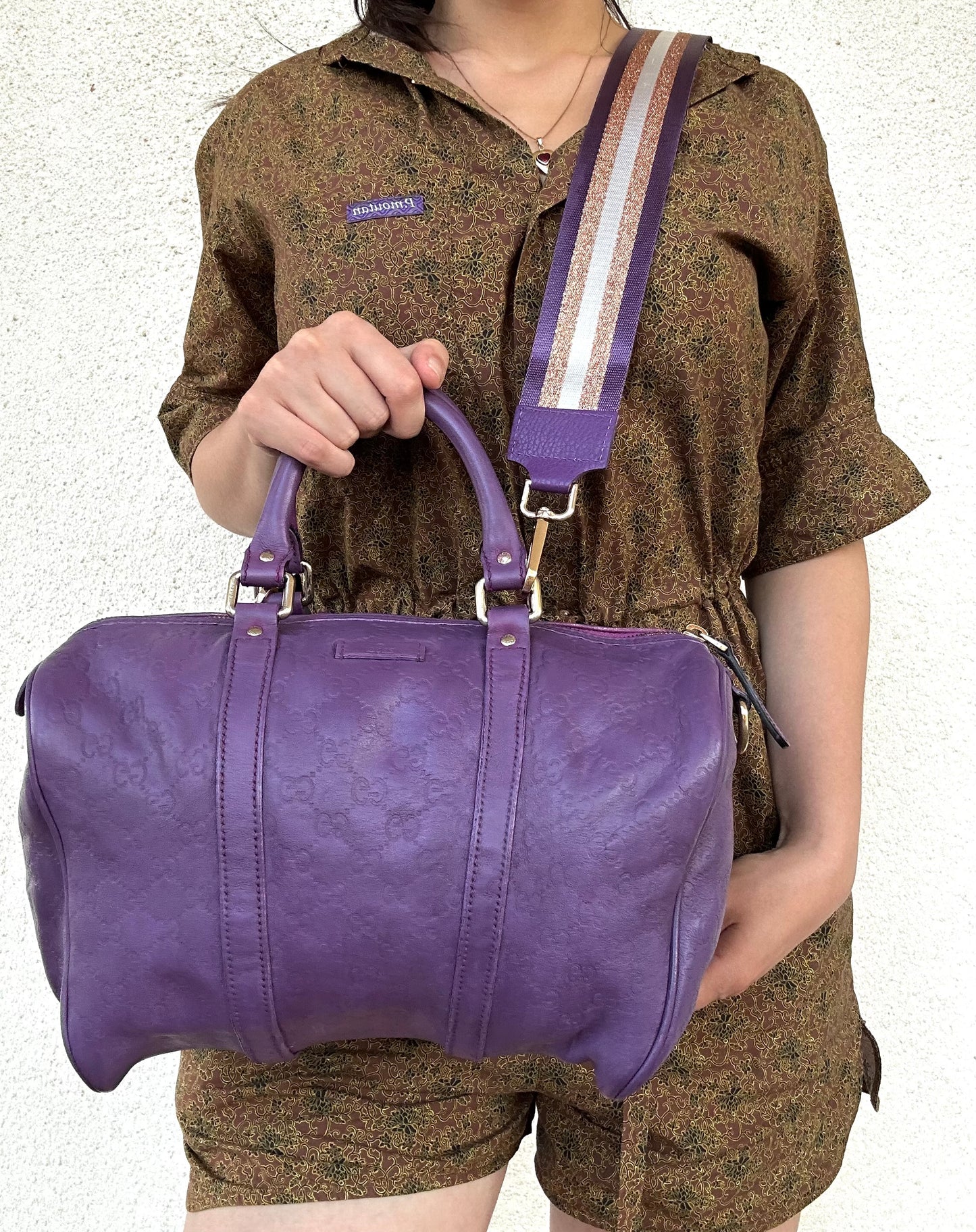 Bauletto Gucci Joy viola in pelle