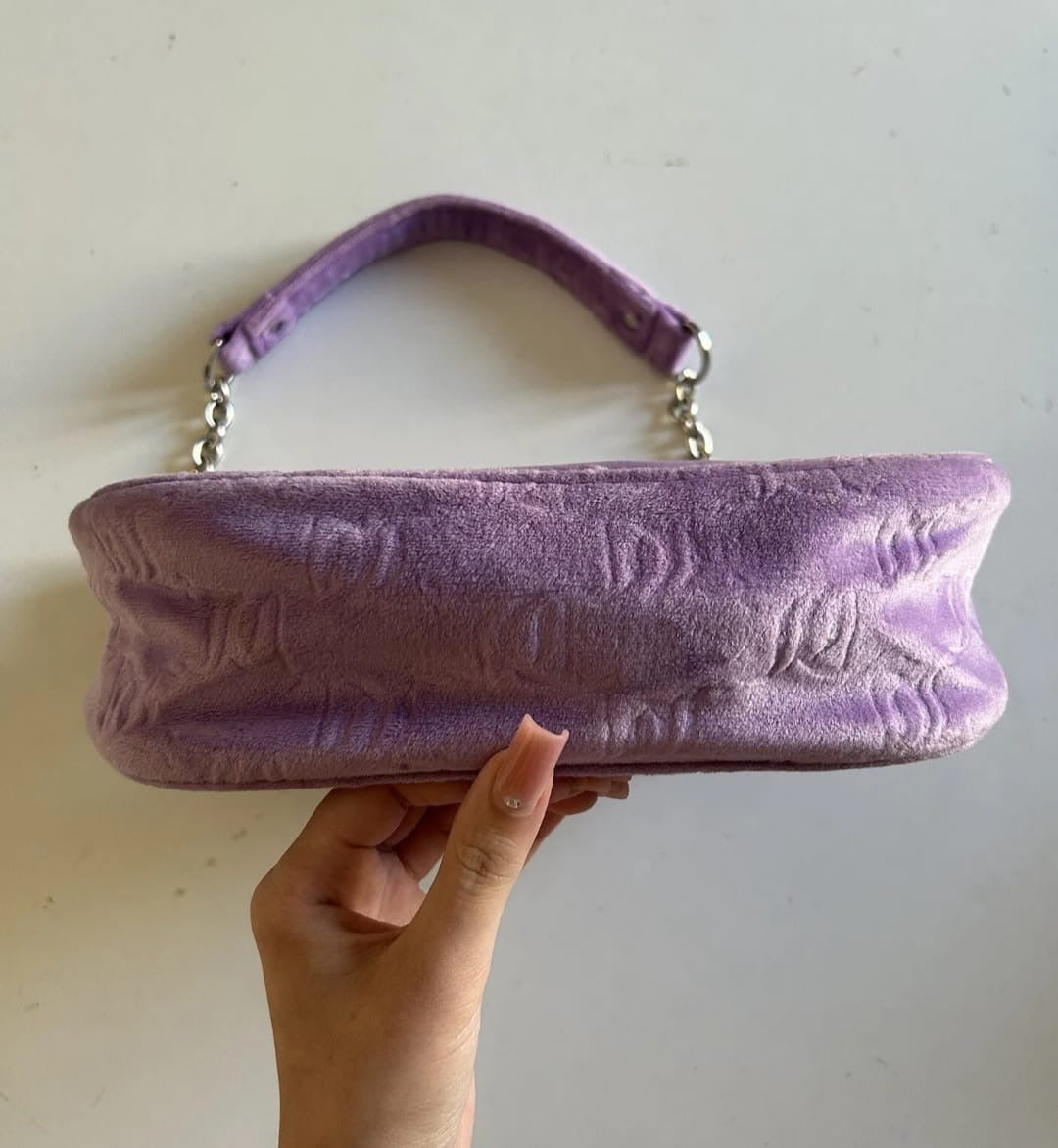 Borsa Juicy couture fluffy a spalla lilla