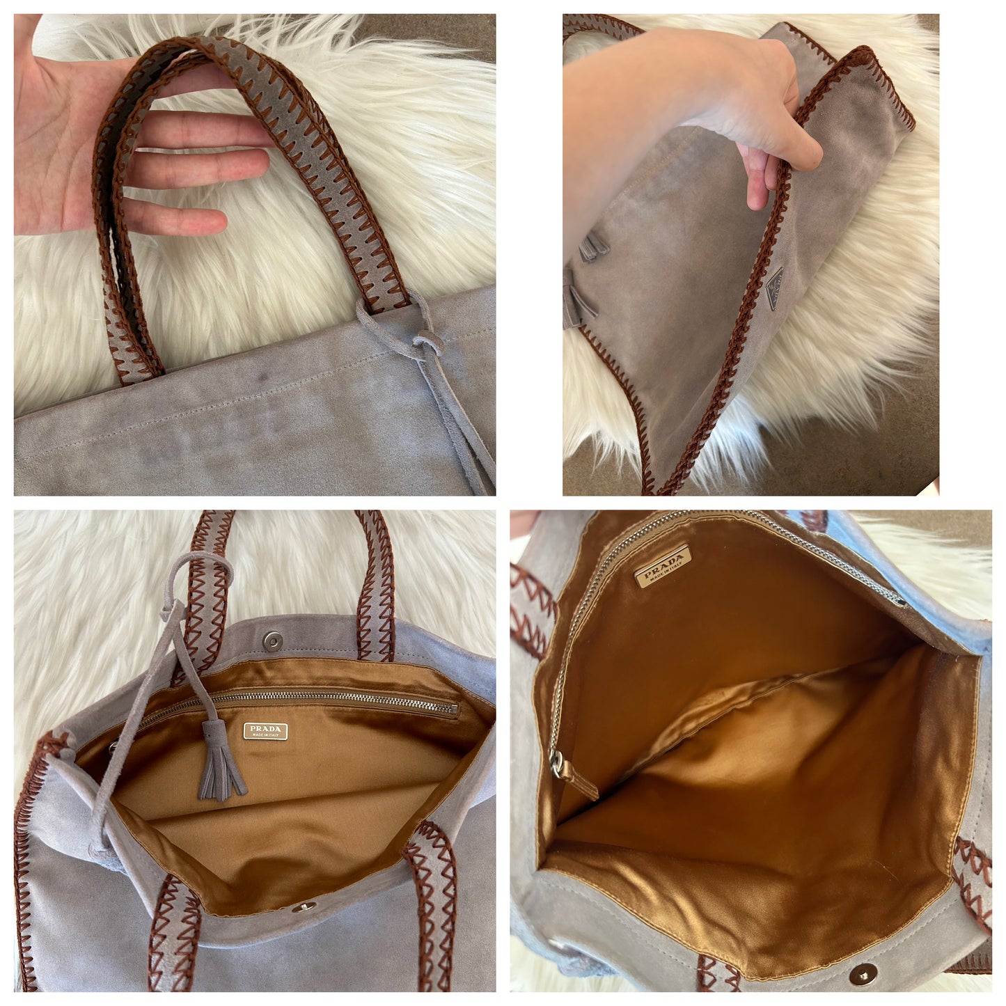 Prada tote in suede