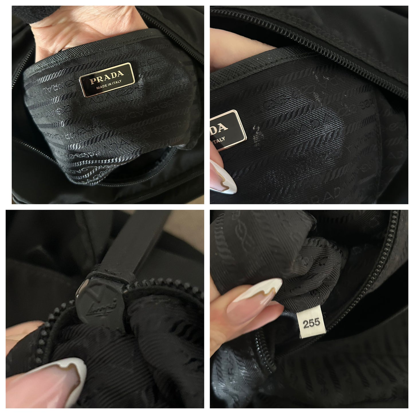 Prada tote in nylon con borchie